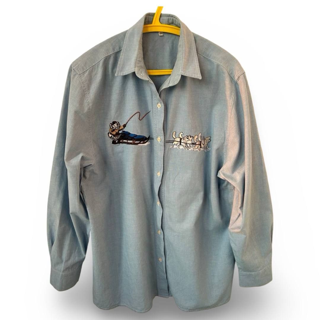 Vintage VTG denim shirt #637 Size US M / EU 48-50 / 2 - 1 Thumbnail