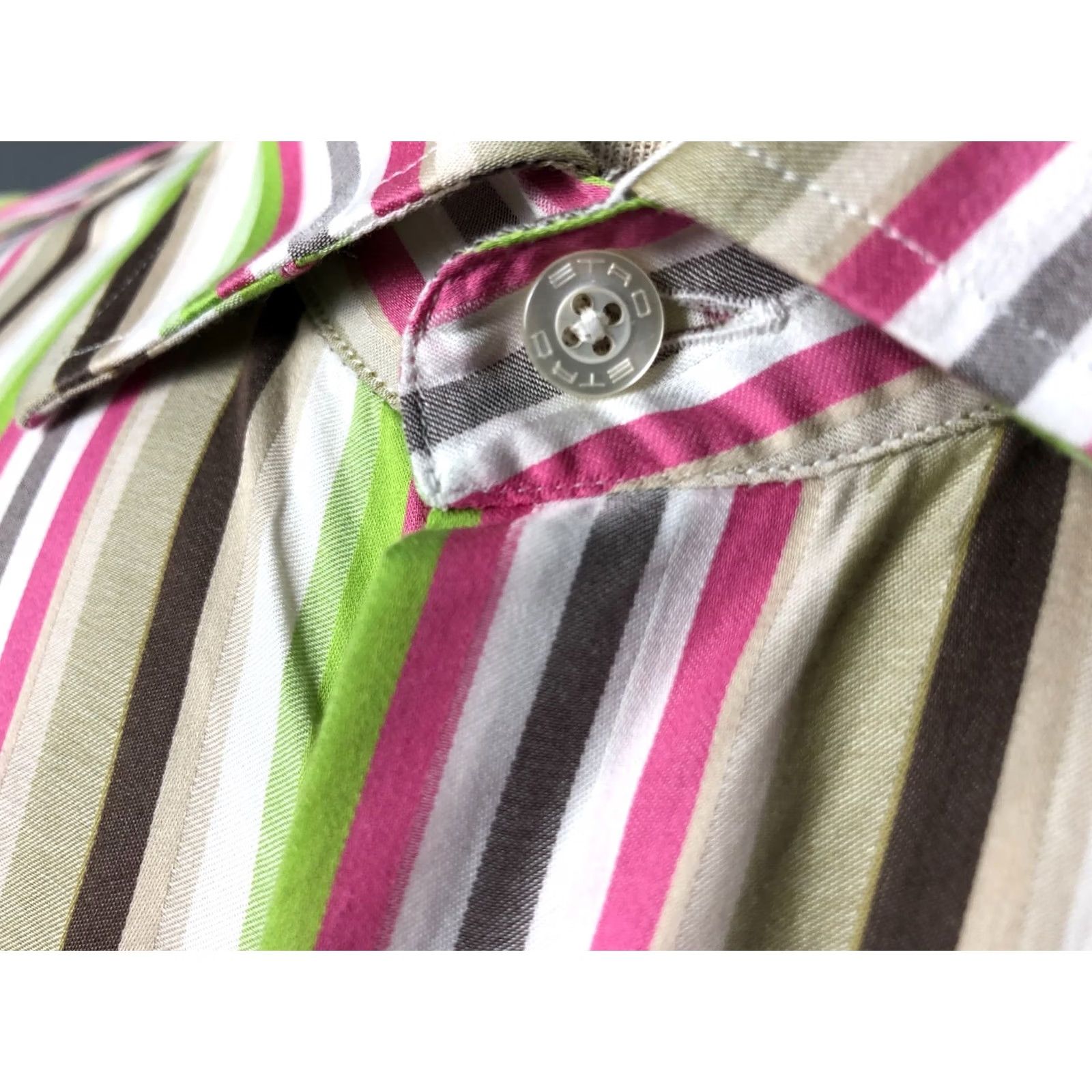 Etro ETRO Mens Shirt Size 44 Multicolor Cotton Striped - US BUYER NOTE Size US XXL / EU 58 / 5 - 7 Thumbnail