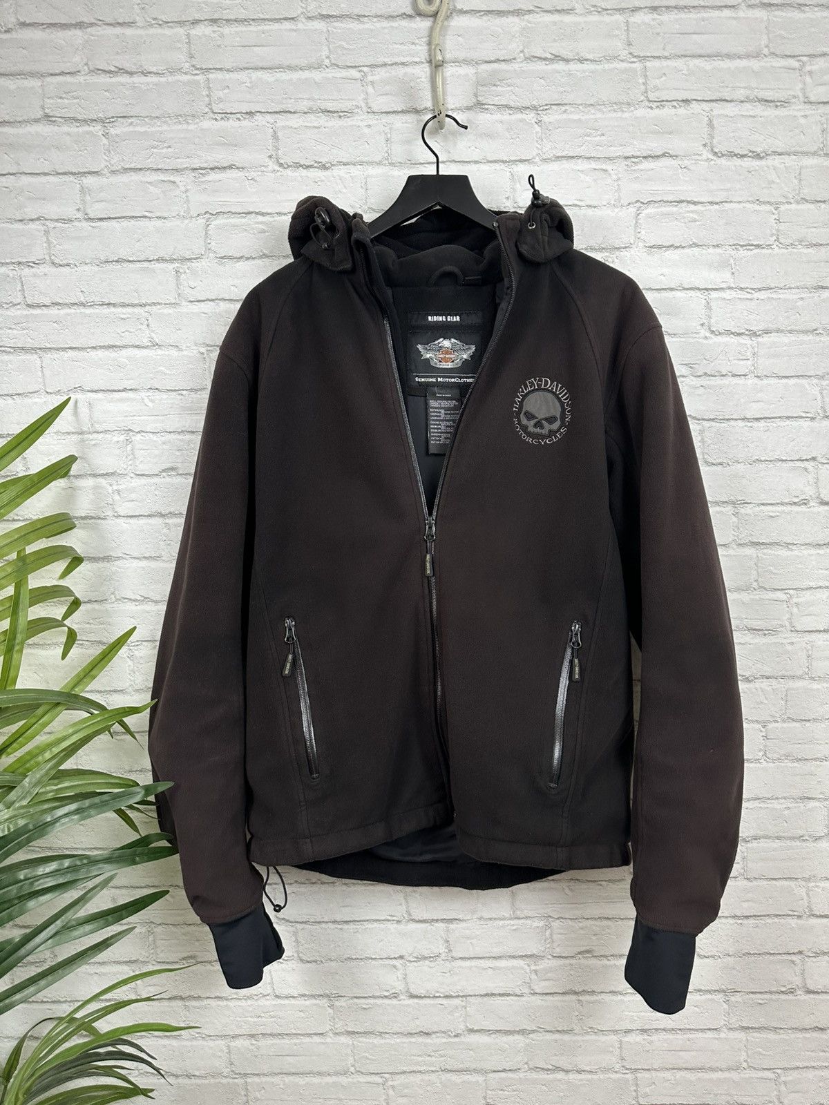 Harley Davidson (L) INSANE SUNFADED Harley Davidson Skull Hooded Jacket Size US L / EU 52-54 / 3 - 3 Thumbnail
