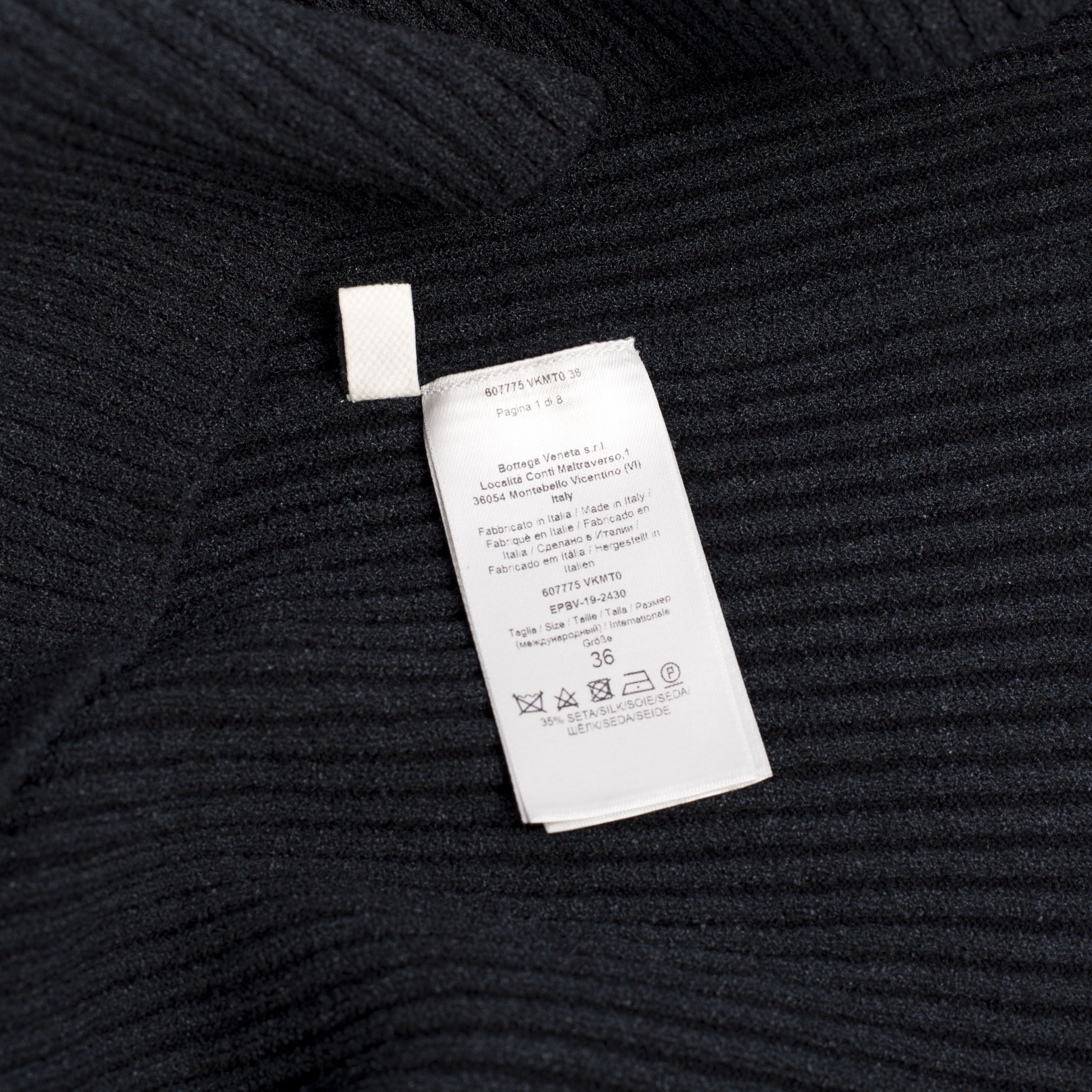 Bottega Veneta Knit Dress With Twisted Neckline In Black Silk & Wool Blend Size S / US 4 / IT 40 - 11 Thumbnail