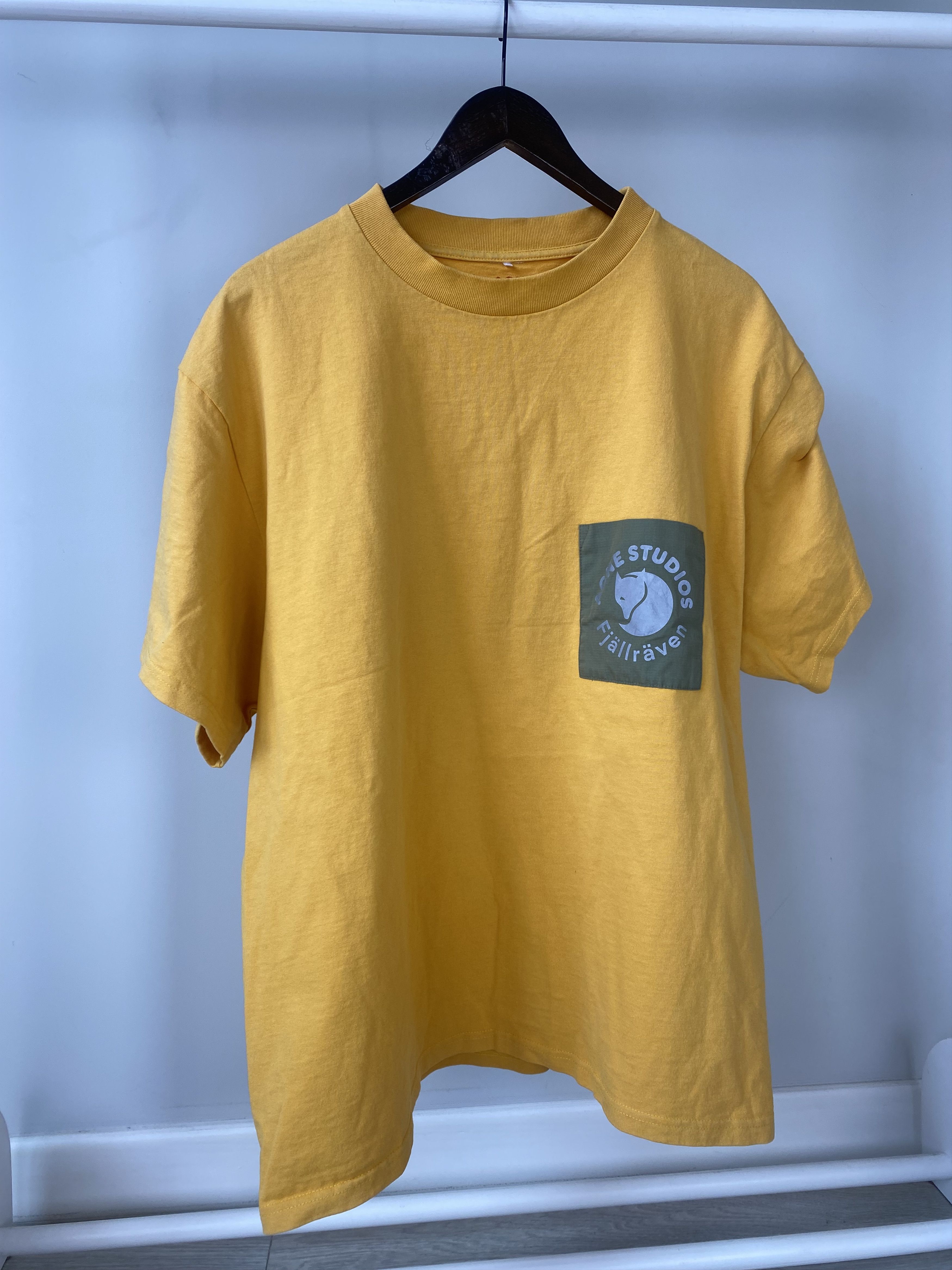 image of Acne Studios X Fjällräven Oversized Tee in Yellow, Men's (Size XL)