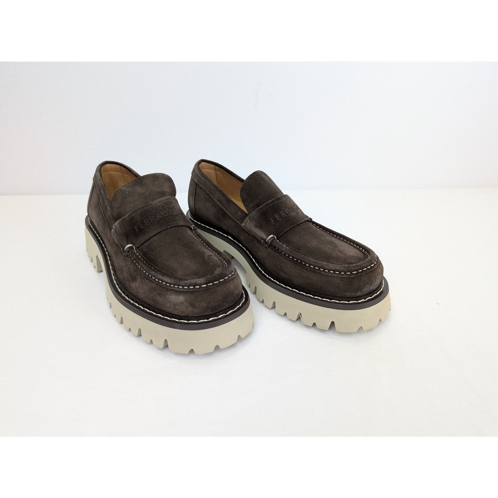 Salvatore Ferragamo o1rshd1 New Biscot Calf Suede Boots in Brown Size US 9.5 / EU 42-43 - 6 Thumbnail