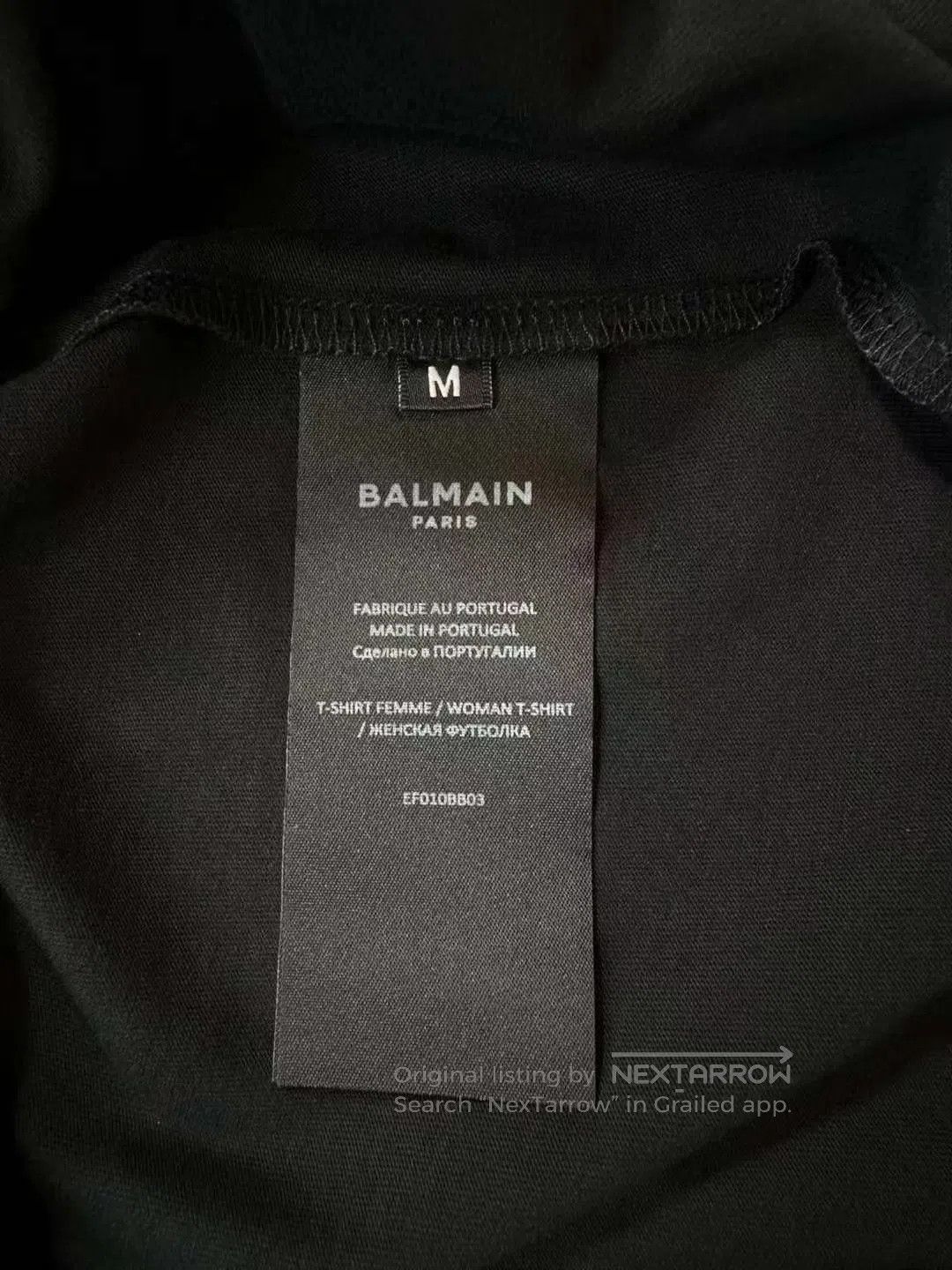 Balmain BALMAIN Rhinestone logo short-sleeve T-shirt| Size S / US 4 / IT 40 - 4 Thumbnail