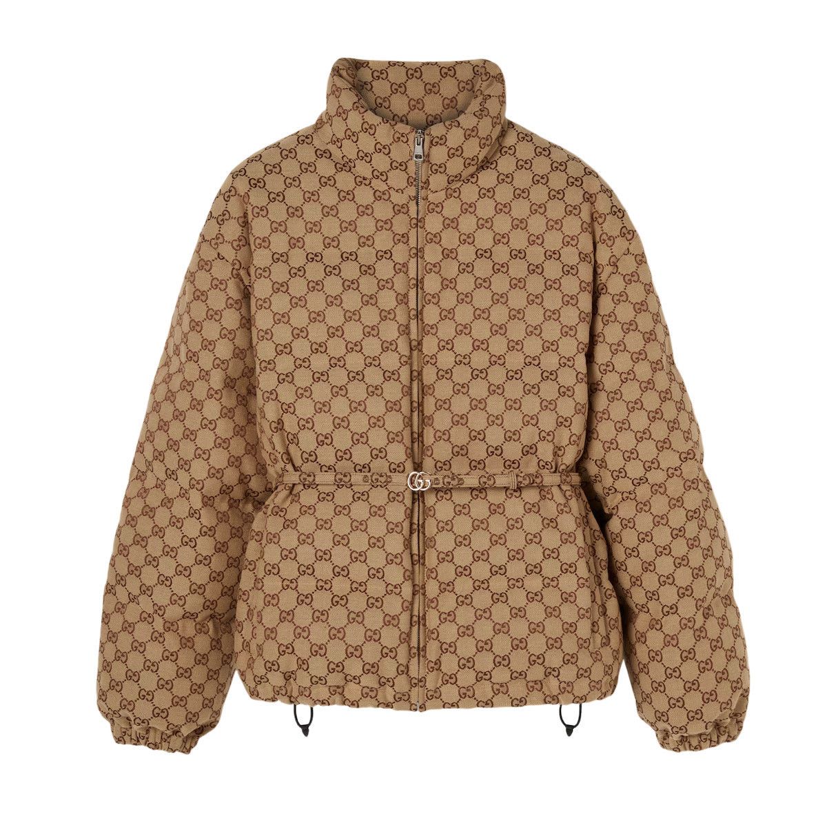 Gucci GUCCI $3980 Camel And Ebony Canvas Bomber Jacket New & Authe Size XS / US 0-2 / IT 36-38 - 1 Preview