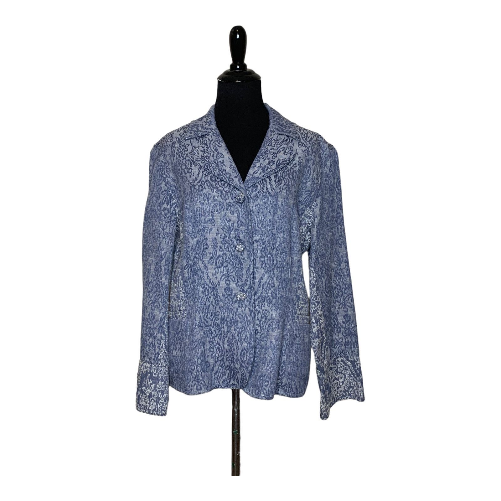J. Jill J. Jill Blazer Embroidered Brocade Blazer size 12P Size XL / US 12-14 / IT 48-50 - 12 Thumbnail