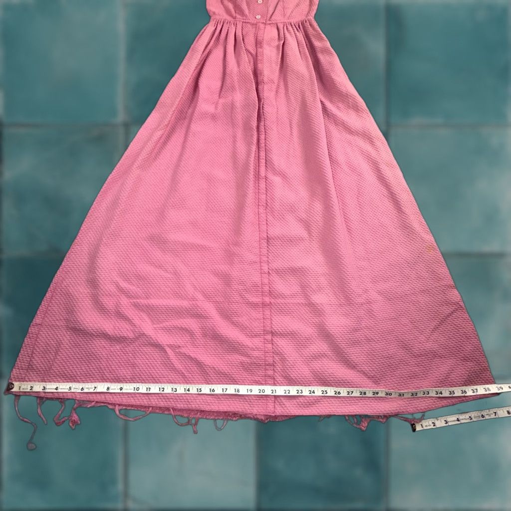 Vintage VTG Dorian Pink Dress Womens 50s Retro 1950s Knee Length Sleeveless Sundress Collared Pullover Size S / US 4 / IT 40 - 1 Thumbnail