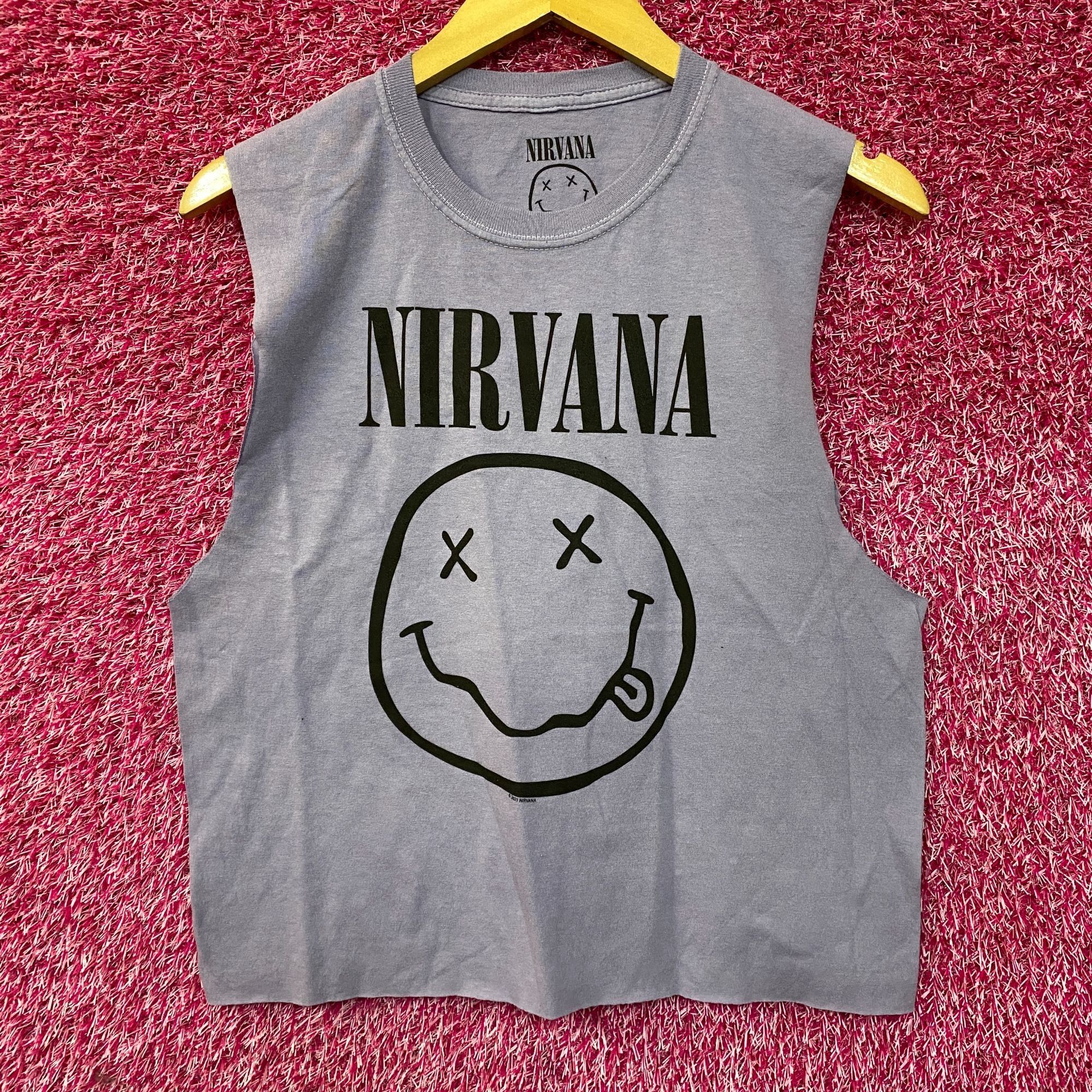 Nirvana Nirvana Smiley Face Sleeveless Grunge Croptop Medium Size M / US 6-8 / IT 42-44 - 1 Thumbnail