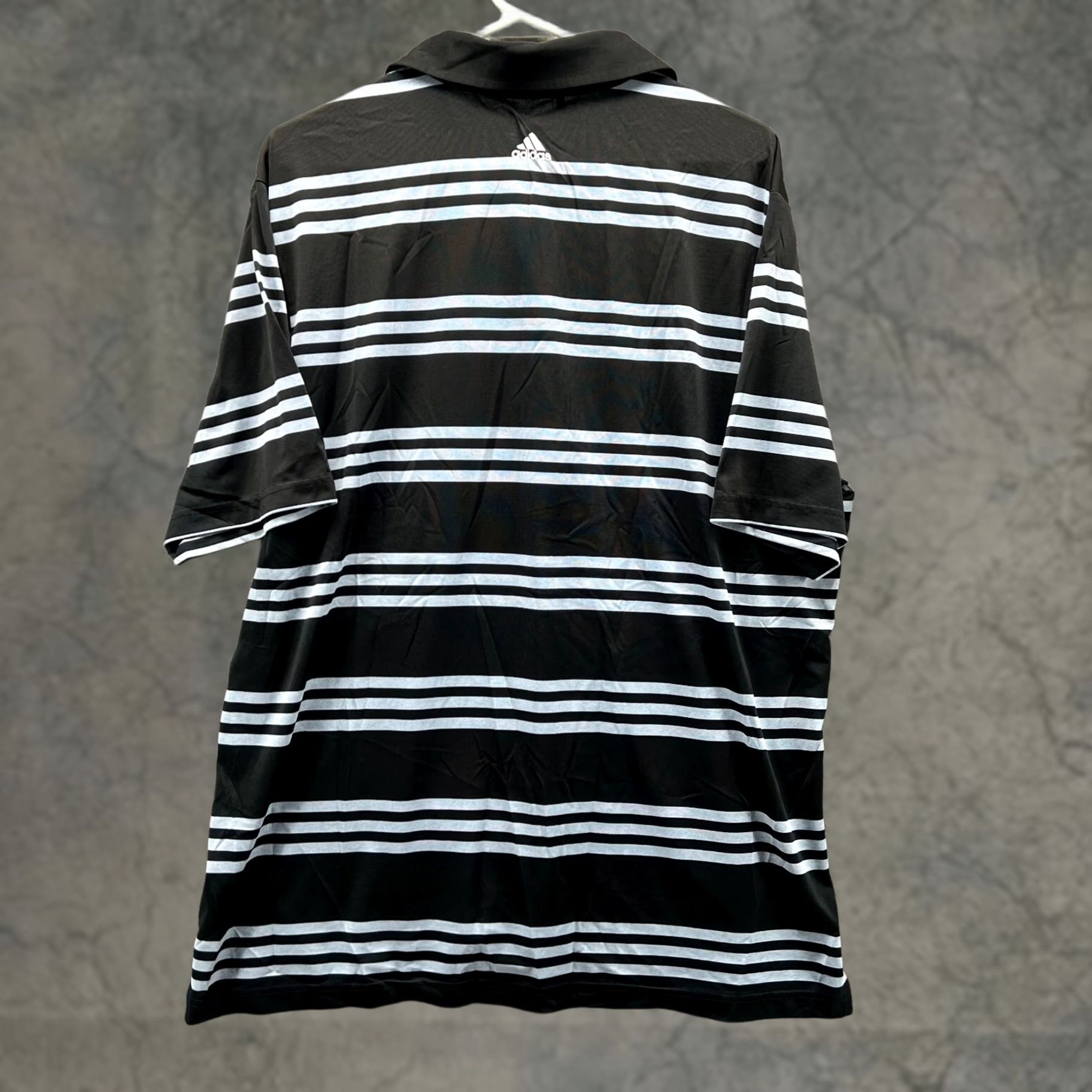 Adidas Adidas Polo Shirt Men XL Black Blue Striped Athletic Polyester Golf Vtg Polo Shirt Mens XL Black Striped Adidas Golf Vintage Shrt Size US XL / EU 56 / 4 - 1 Thumbnail