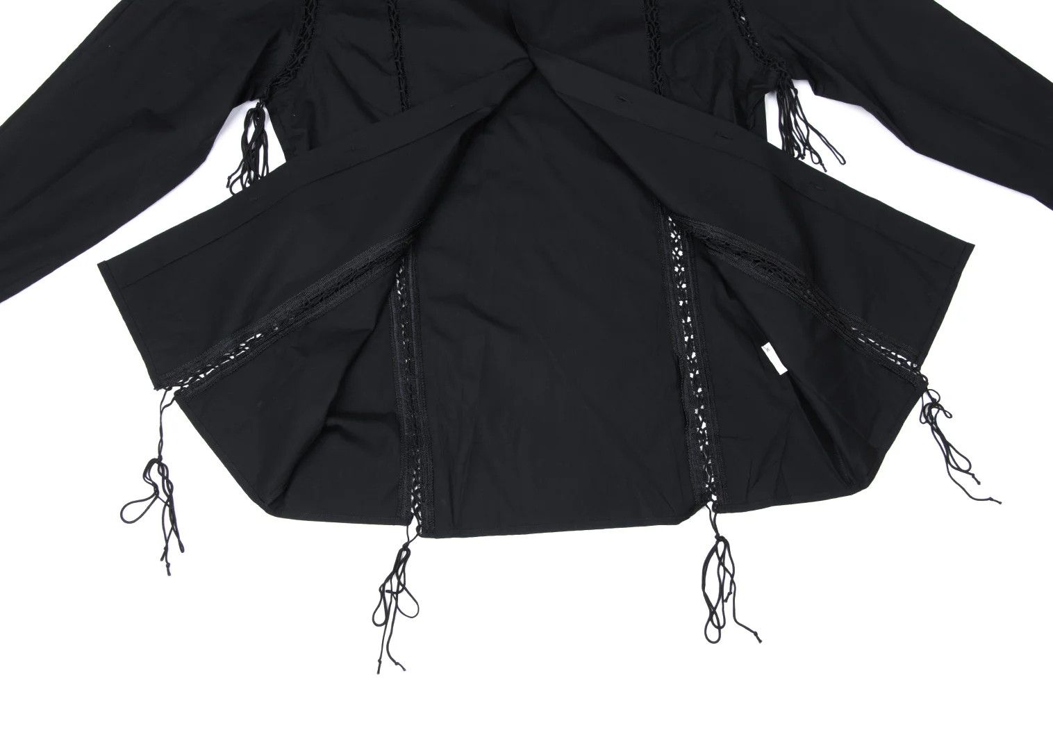 Jean Paul Gaultier Cotton Lace-Up Long Sleeve Shirt in Black Size 48 Size US M / EU 48-50 / 2 - 13 Thumbnail