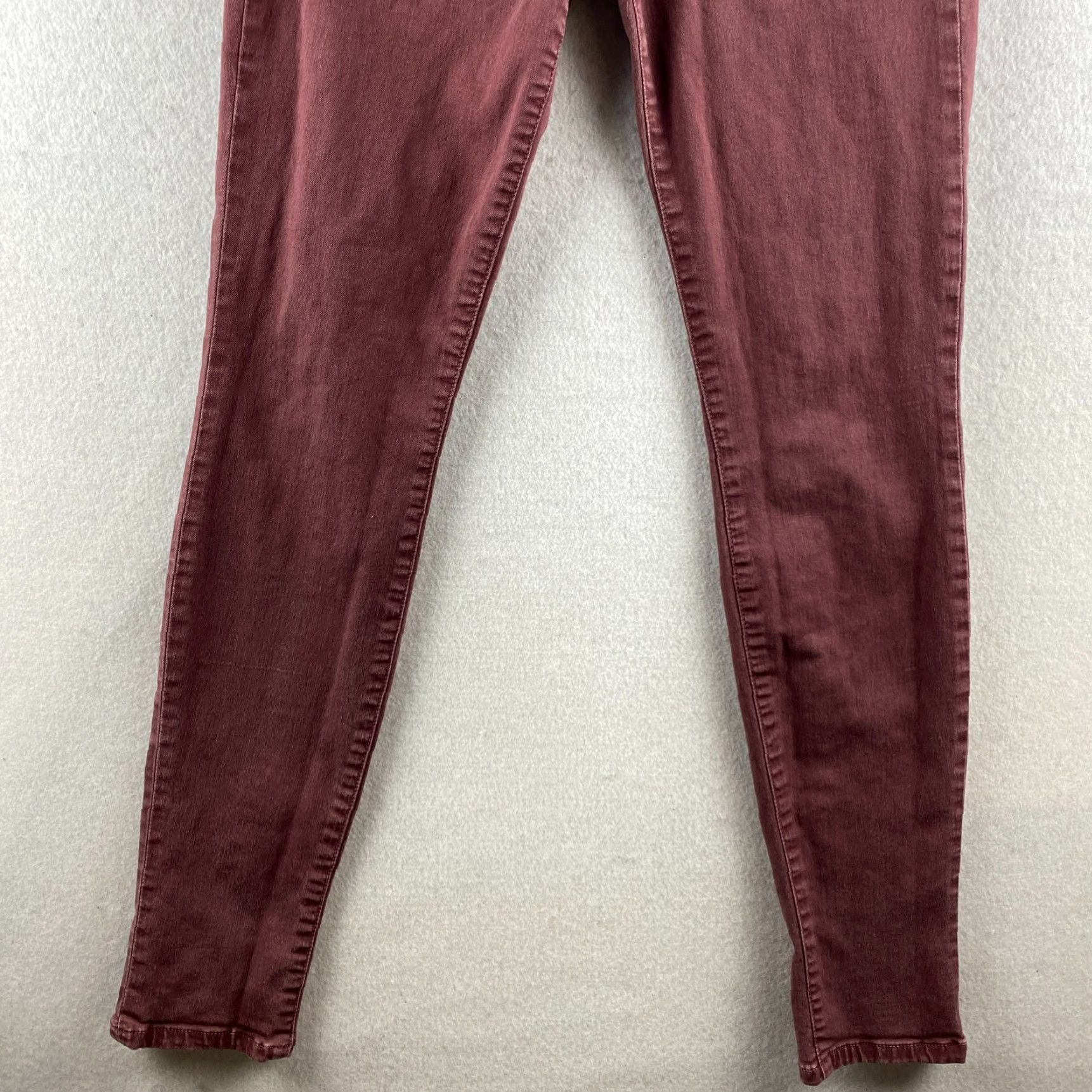 Vintage Joe's Jeans Maroon Skinny Visionaire Distress Mid-Rise 5-Pocket Jeans Womens 29 Size 29" - 3 Thumbnail