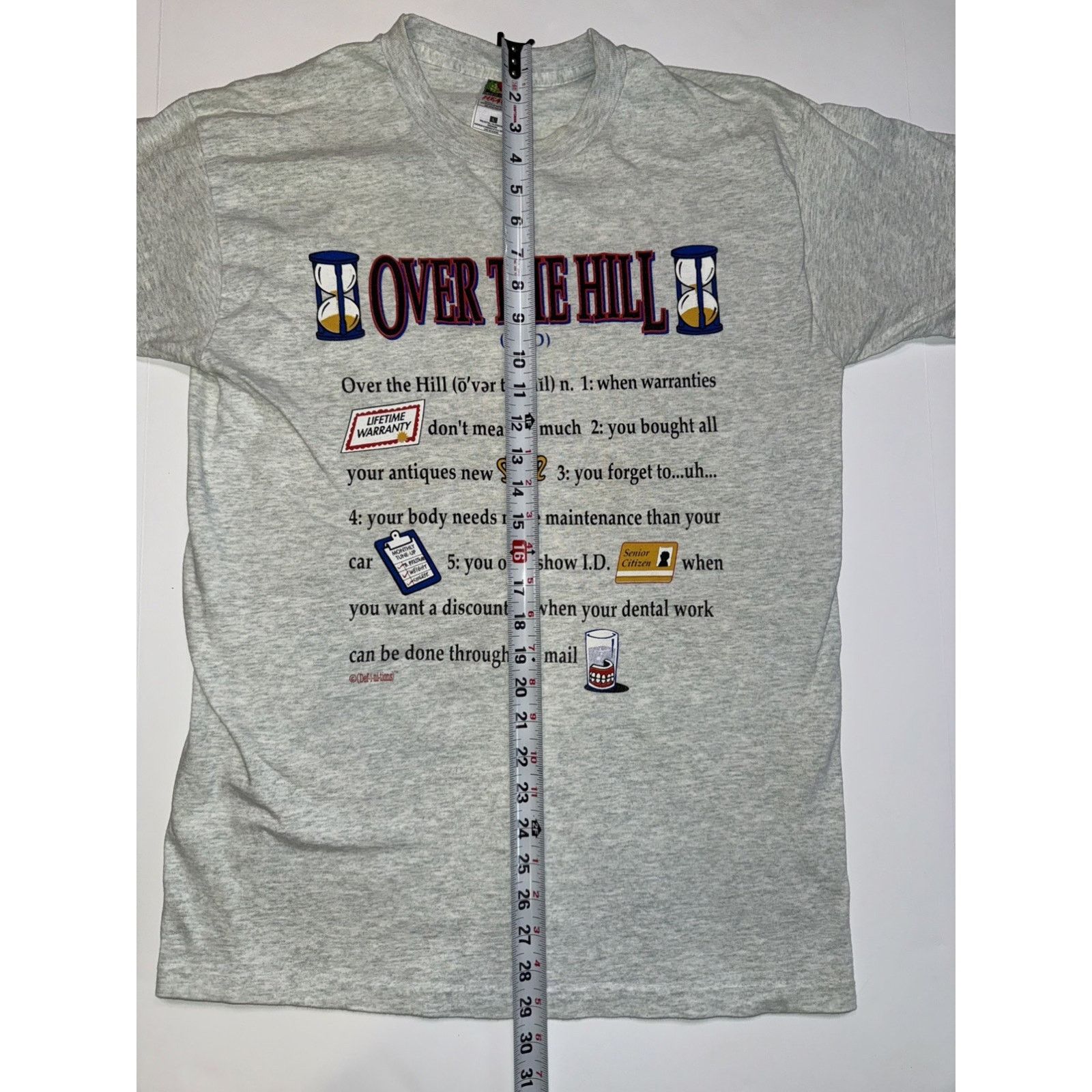 Fruit Of The Loom VTG Funny Over The Hill T Shirt Size L Fruit of the loom Size US L / EU 52-54 / 3 - 7 Thumbnail