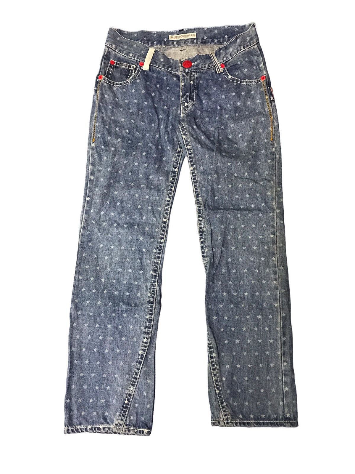 Hysteric Glamour BEST OFFER🔥🔥 Blue Moon Blue Japan Full Printed Star Jeans Size US 32 / EU 48 - 2 Thumbnail
