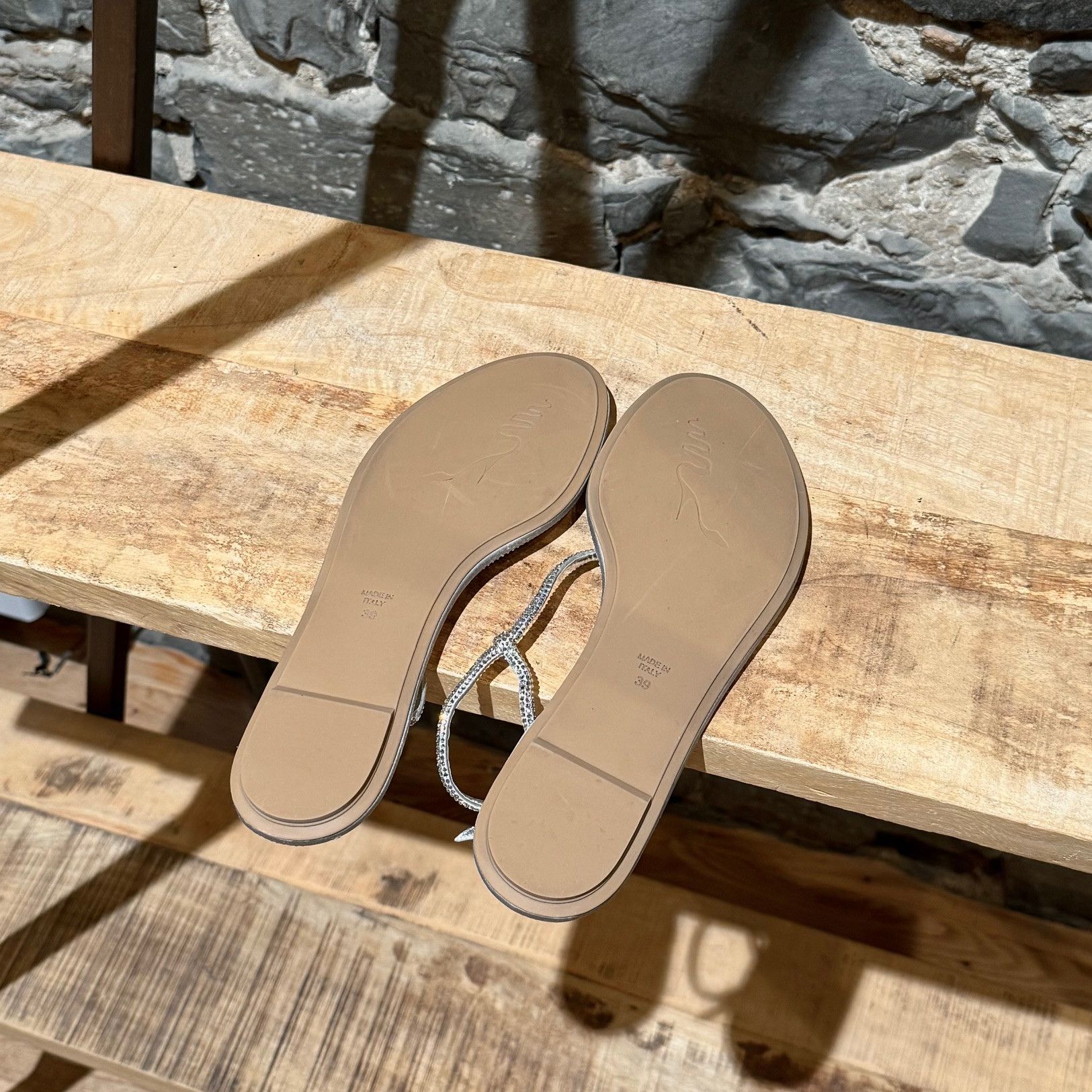Rene Caovilla René Caovilla Metallic Silver Crystal Diana Thong Sandals Size US 9 / IT 39 - 7 Thumbnail
