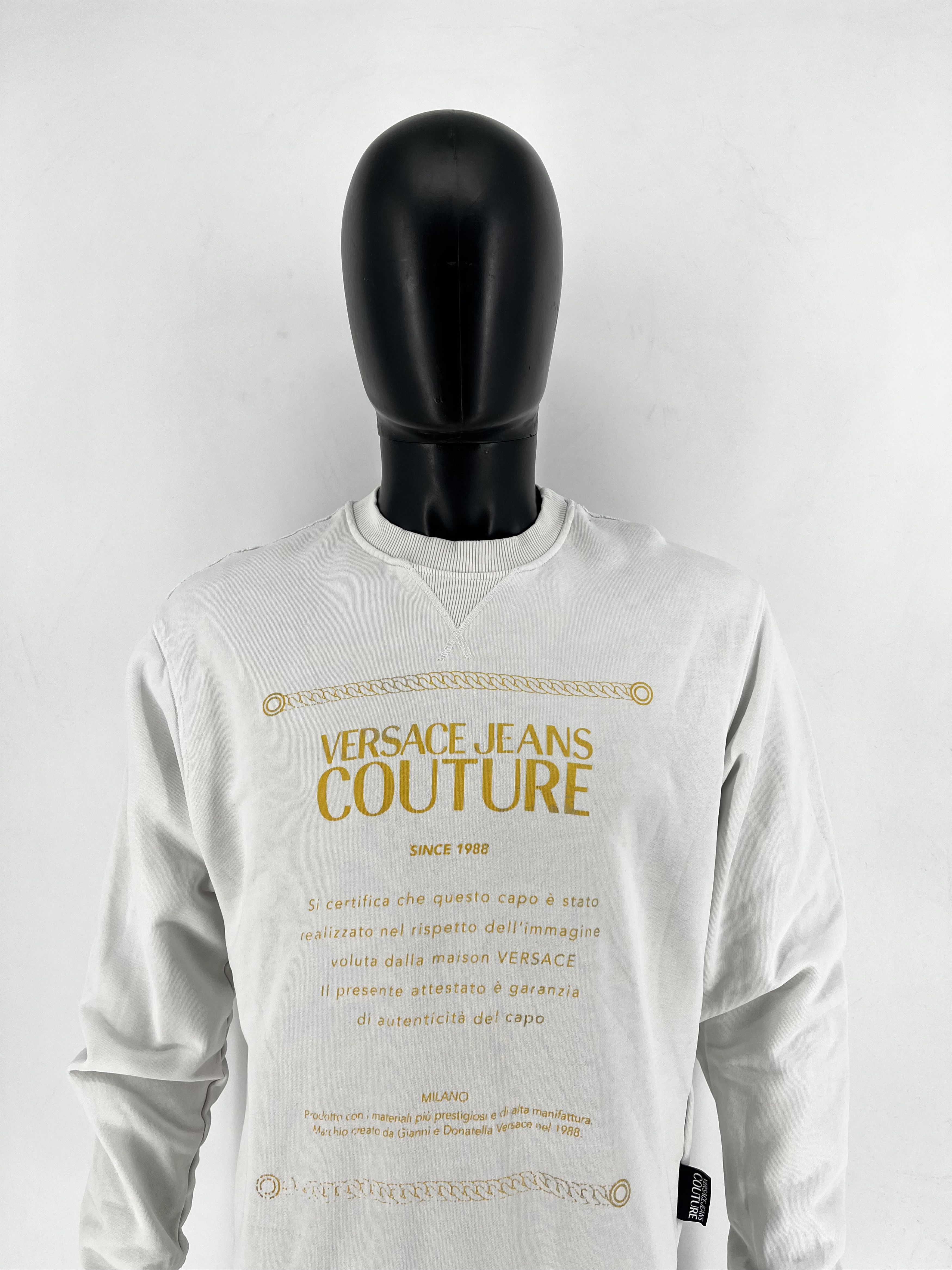 Versace Versace Jeans Couture Men's White Gold Logo Hooded Size US S / EU 44-46 / 1 - 1 Thumbnail