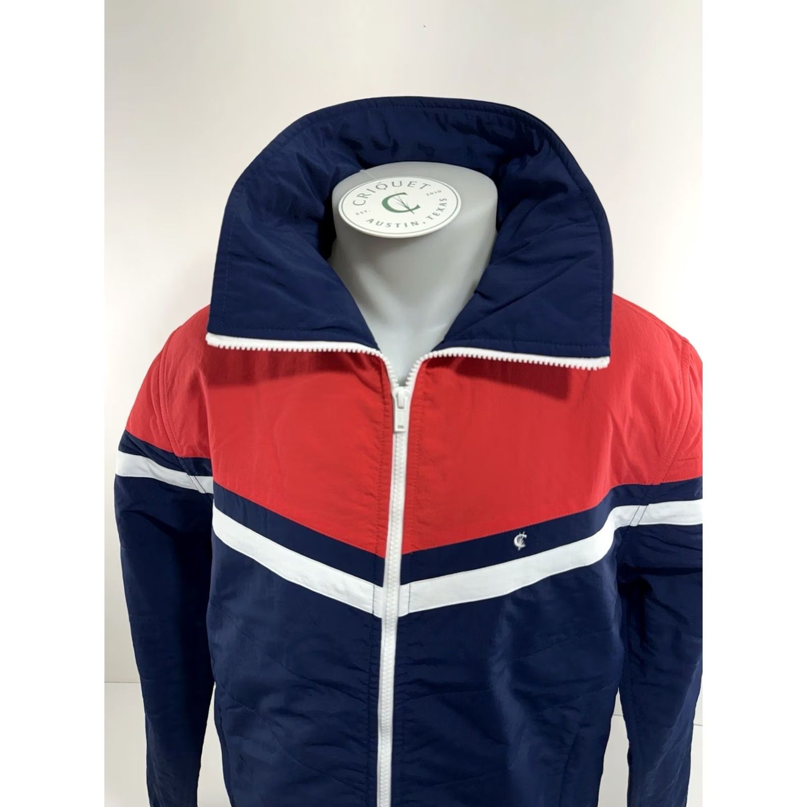 Vintage Criquet Jacket Striped Quilted Nylon Ski Embroidered M Blue Red White CQ60 Boys Mens Size US M / EU 48-50 / 2 - 3 Thumbnail