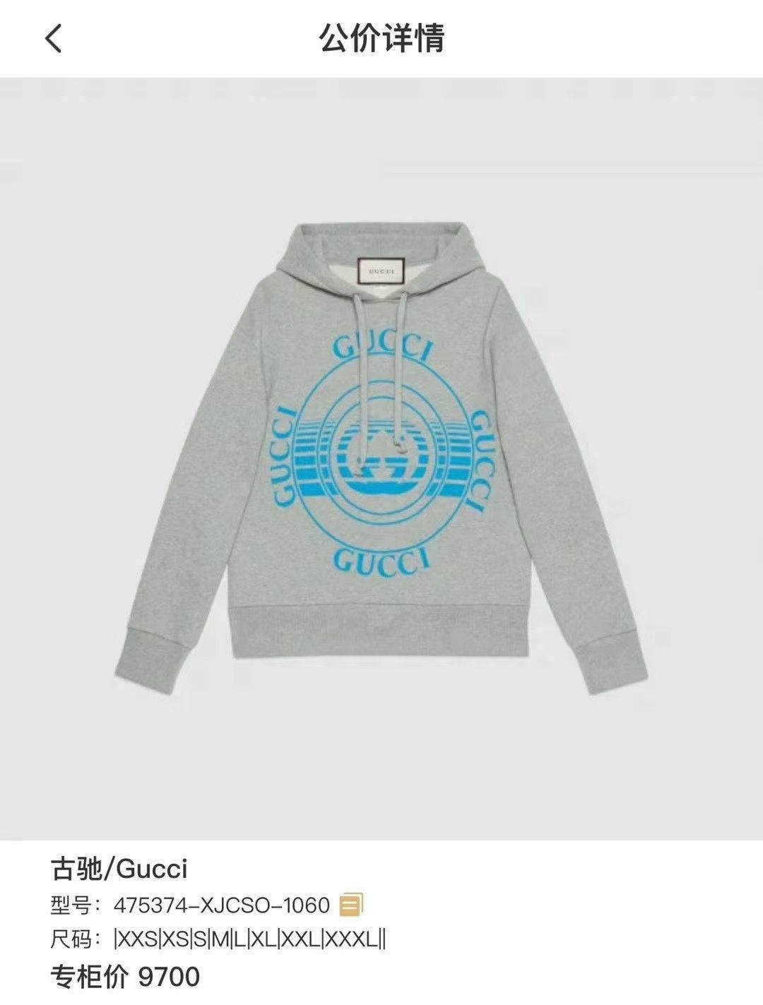 Gucci Gucci gray vintage record logo hoodie Size US XS / EU 42 / 0 - 6 Thumbnail