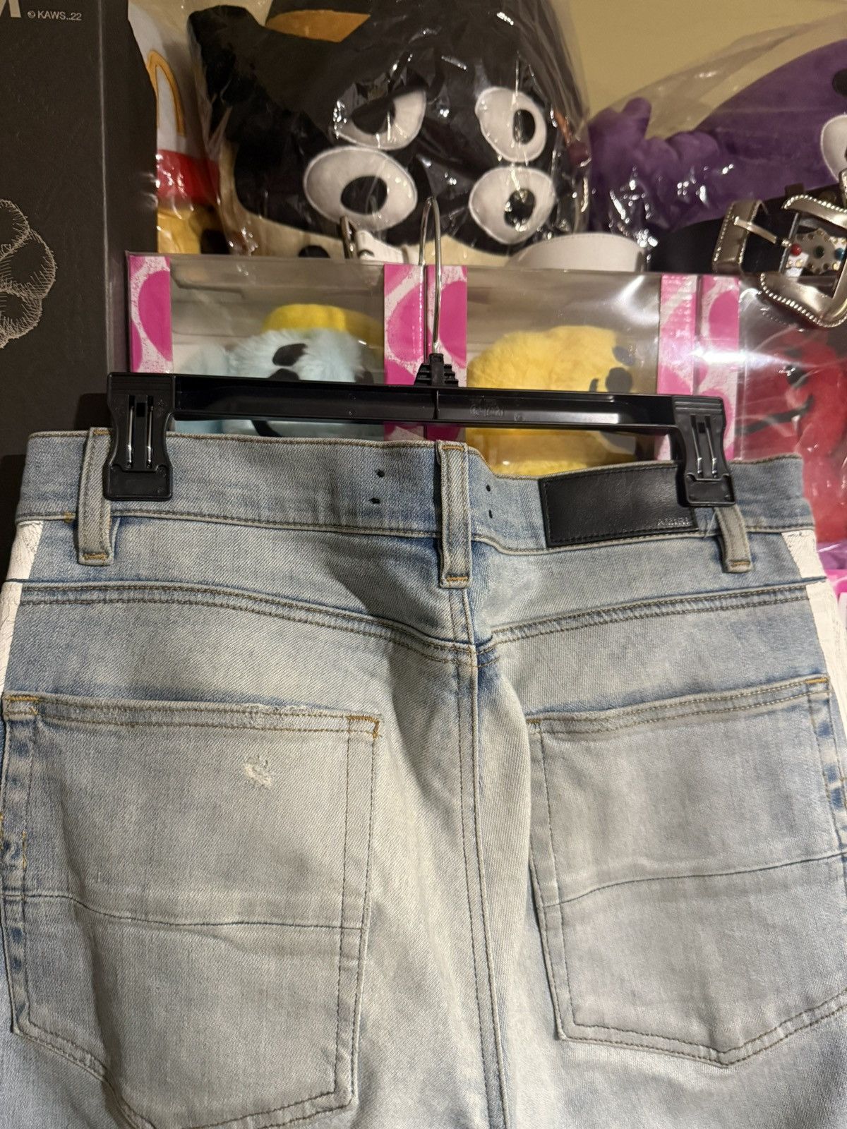 Amiri Amiri Lightwash Distressed Striped Denim Size US 34 / EU 50 - 4 Thumbnail