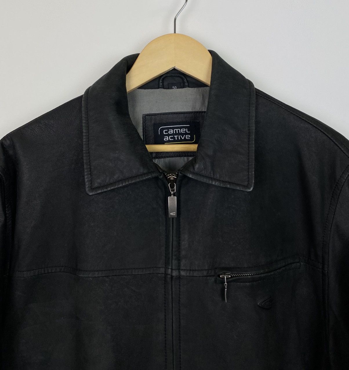 camel active Camel Active Full Zip Leather Jacket Black Sz 50 Avant Garde Size US XL / EU 56 / 4 - 2 Thumbnail