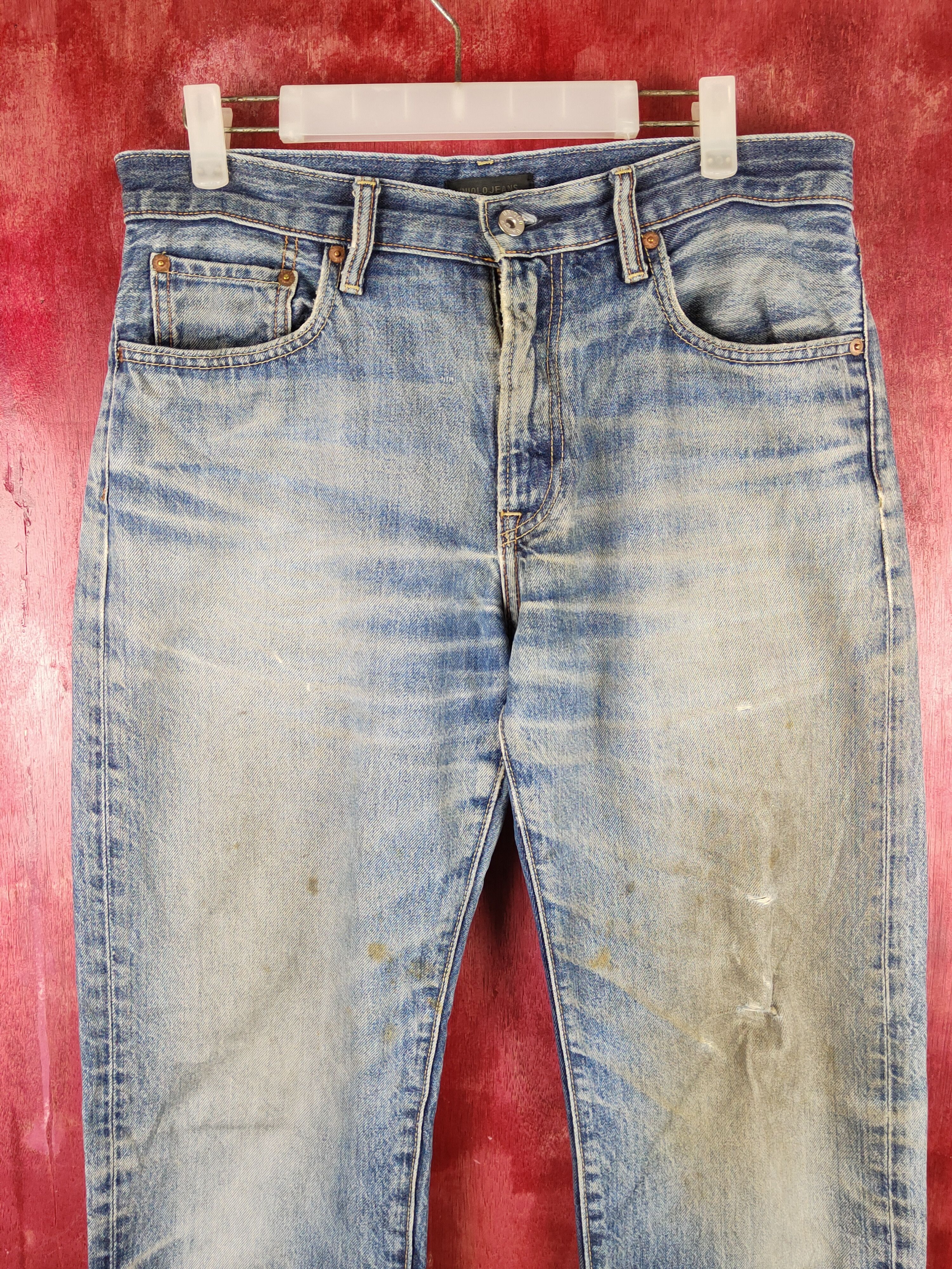 Japanese Brand Uniqlo Blue Faded Distressed Ripped Jeans #S1625 Size US 31 - 2 Thumbnail