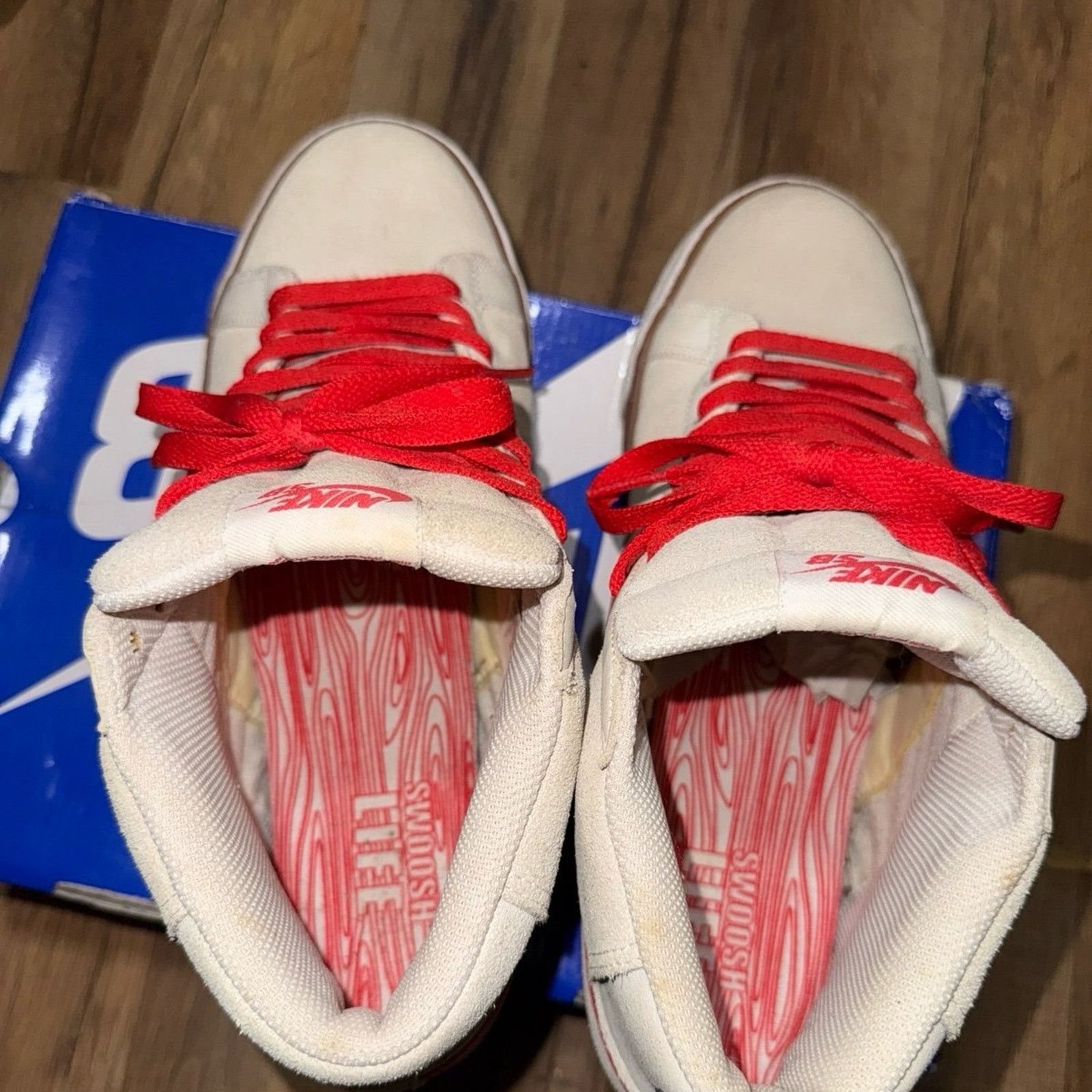 Nike 2009 Nike Blazer Sb Premium Swoosh Life White Hot Red Size US 10.5 / EU 43-44 - 4 Thumbnail