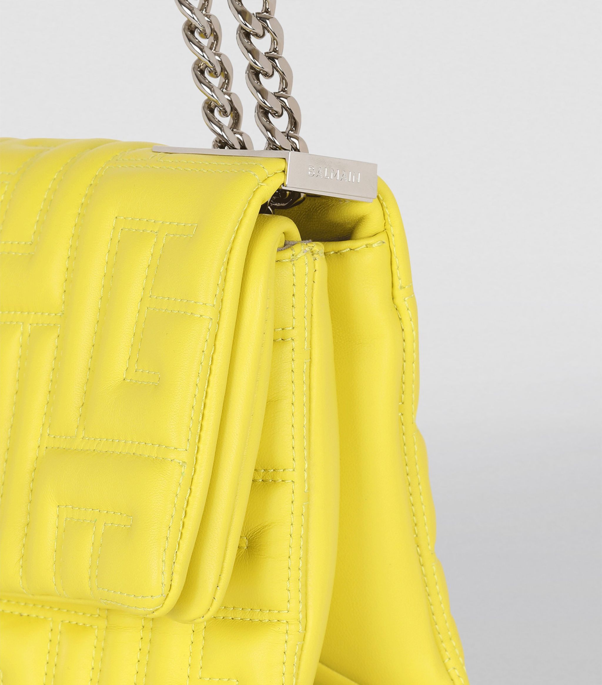 Balmain o1w1db10624 Soft Bag Small Quilted Lambskin Yellow Size ONE SIZE - 6 Thumbnail
