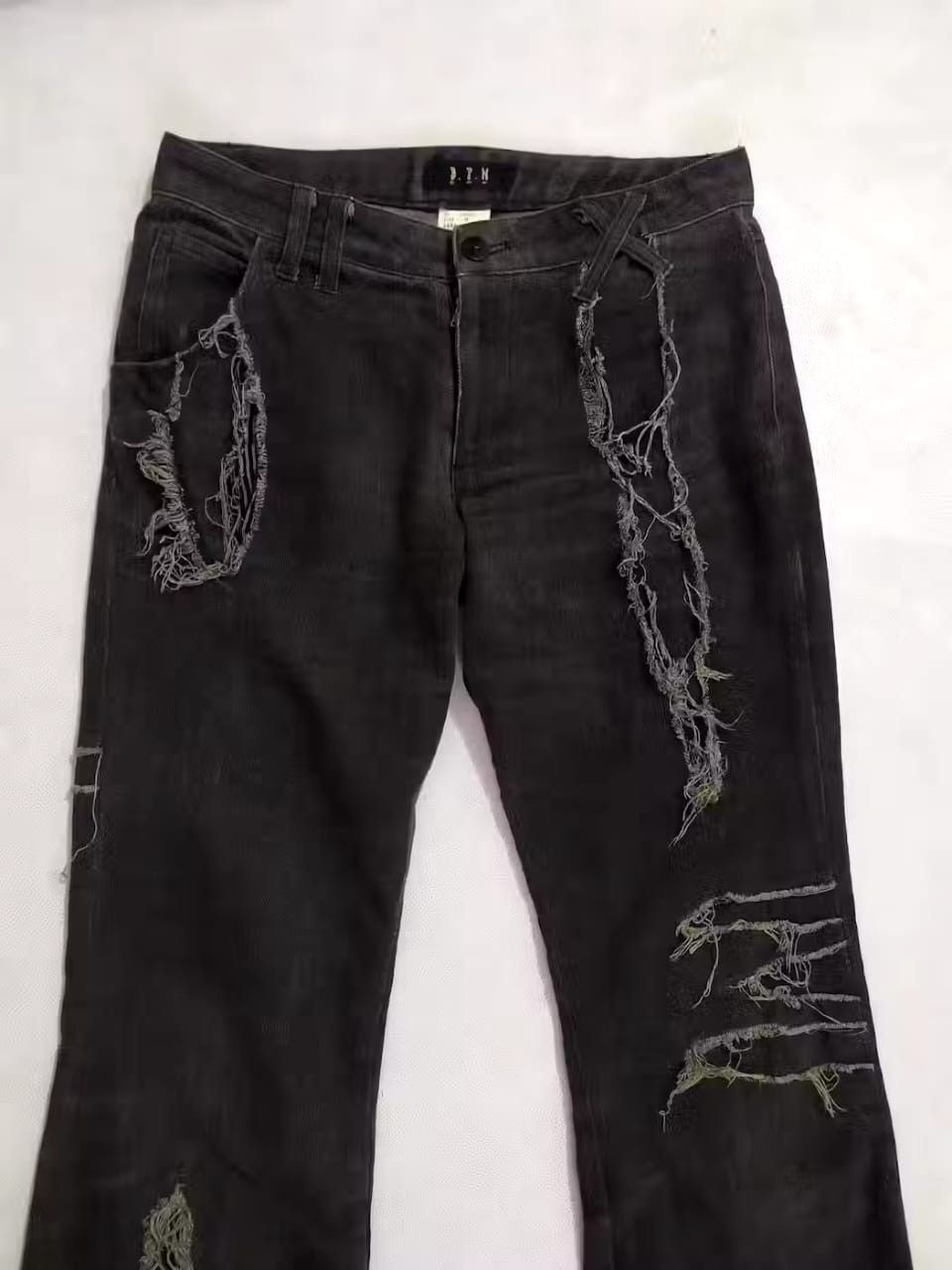 Japanese Brand Japanese BPN Distressed Patchwork flare studded Pants Size US 29 - 2 Thumbnail
