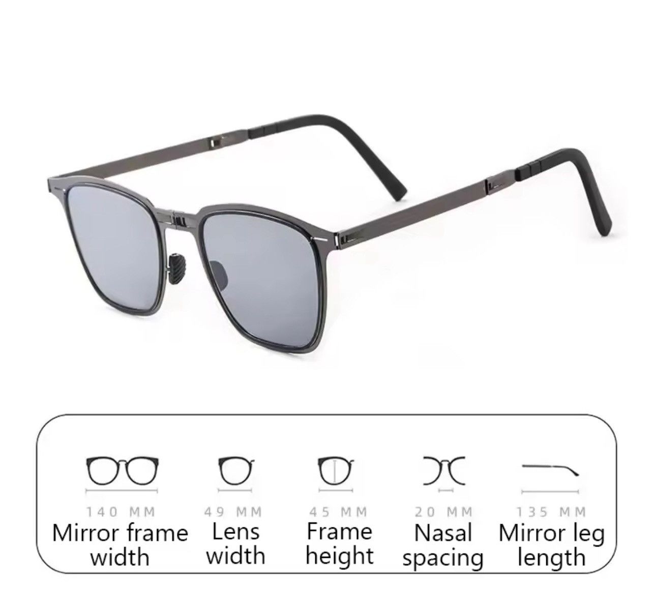 Other Portable Sunglasses New Ultra Light Stainless Steel Folding Size ONE SIZE - 5 Thumbnail