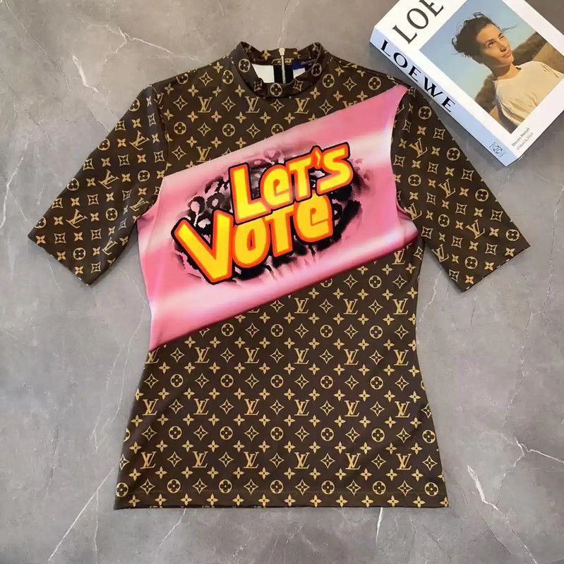 Louis Vuitton Summer Khaki Short Sleeve T-Shirt 0089