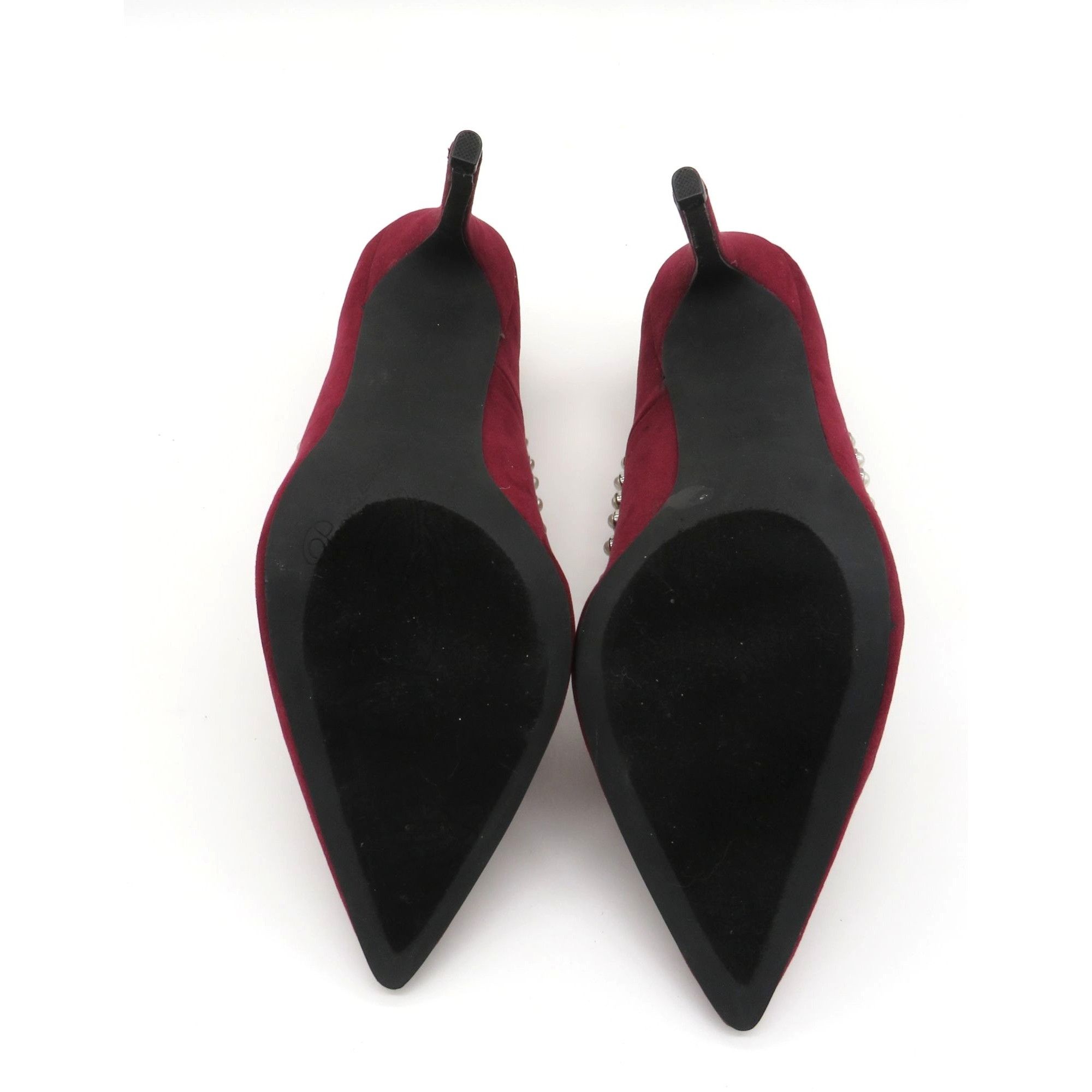 Other Penny Loves Kenny Burgundy Pearl-Studded Pointed Toe Heels Size US 9.5 / IT 39.5 - 8 Thumbnail