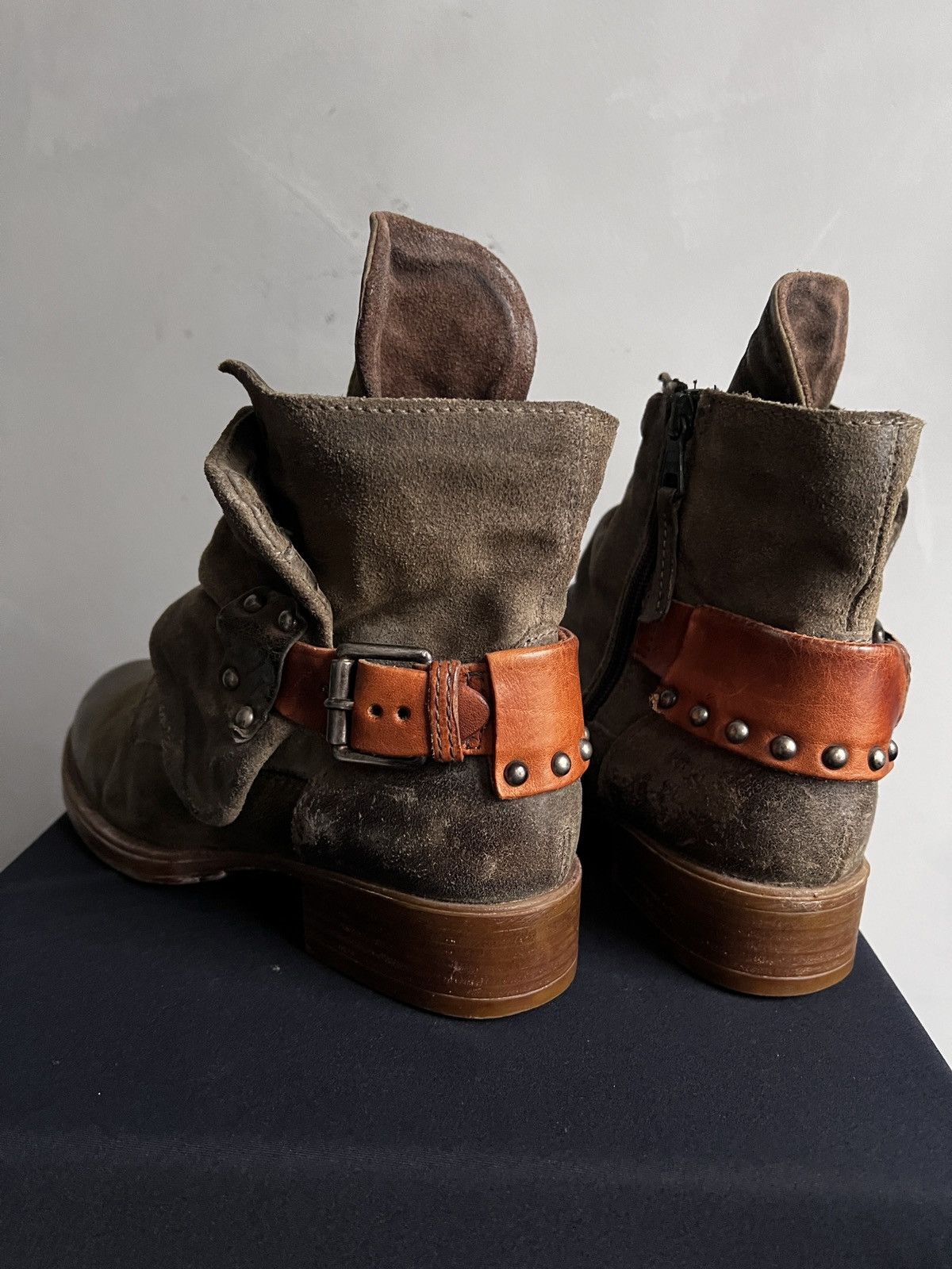 A.S.98 A.S. 98 Emerson Engineer - Green ankle vintage boots Size US 8 / IT 38 - 4 Thumbnail