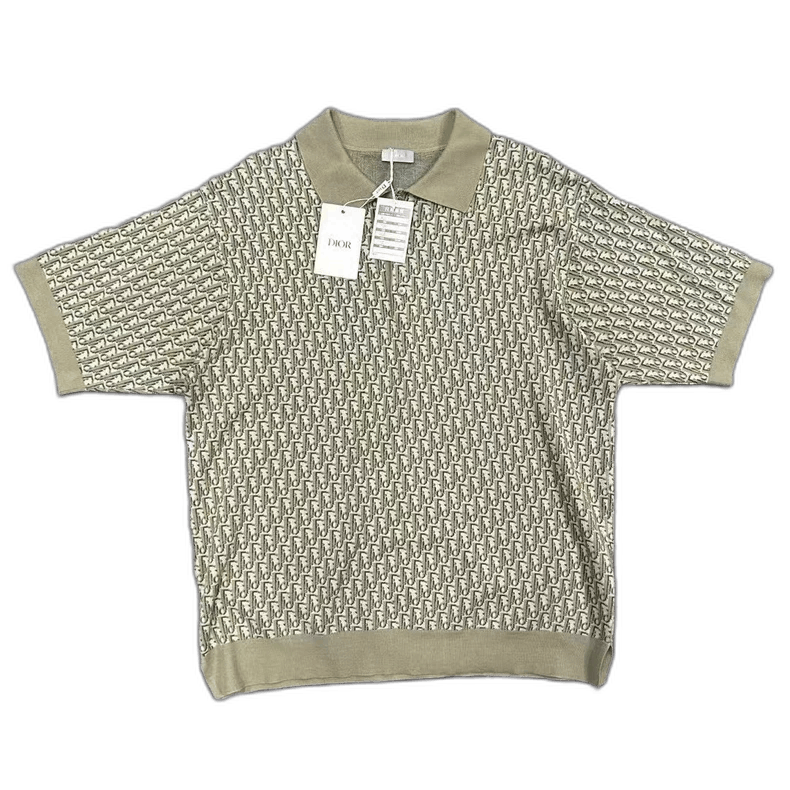 Dior Dior Olive Green Logo Knit Polo Shirt Size US XL / EU 56 / 4 - 1 Thumbnail