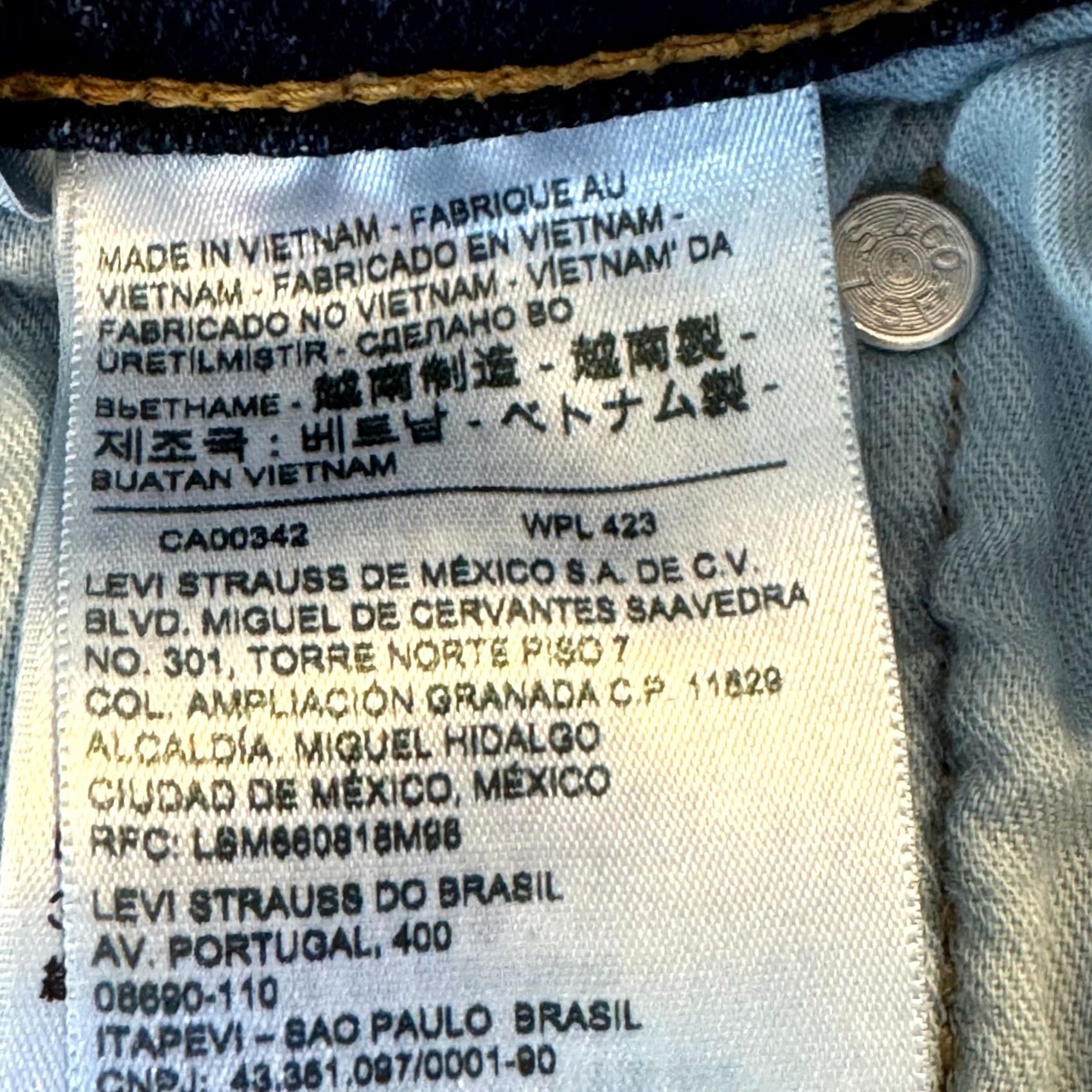 Levi's Levi’s 513 Slim Straight Jeans Men’s 30 x 30 Blue Denim Mid-Rise Button Zip Fly Dark Wash Vintage: No Size US 30 / EU 46 - 4 Thumbnail
