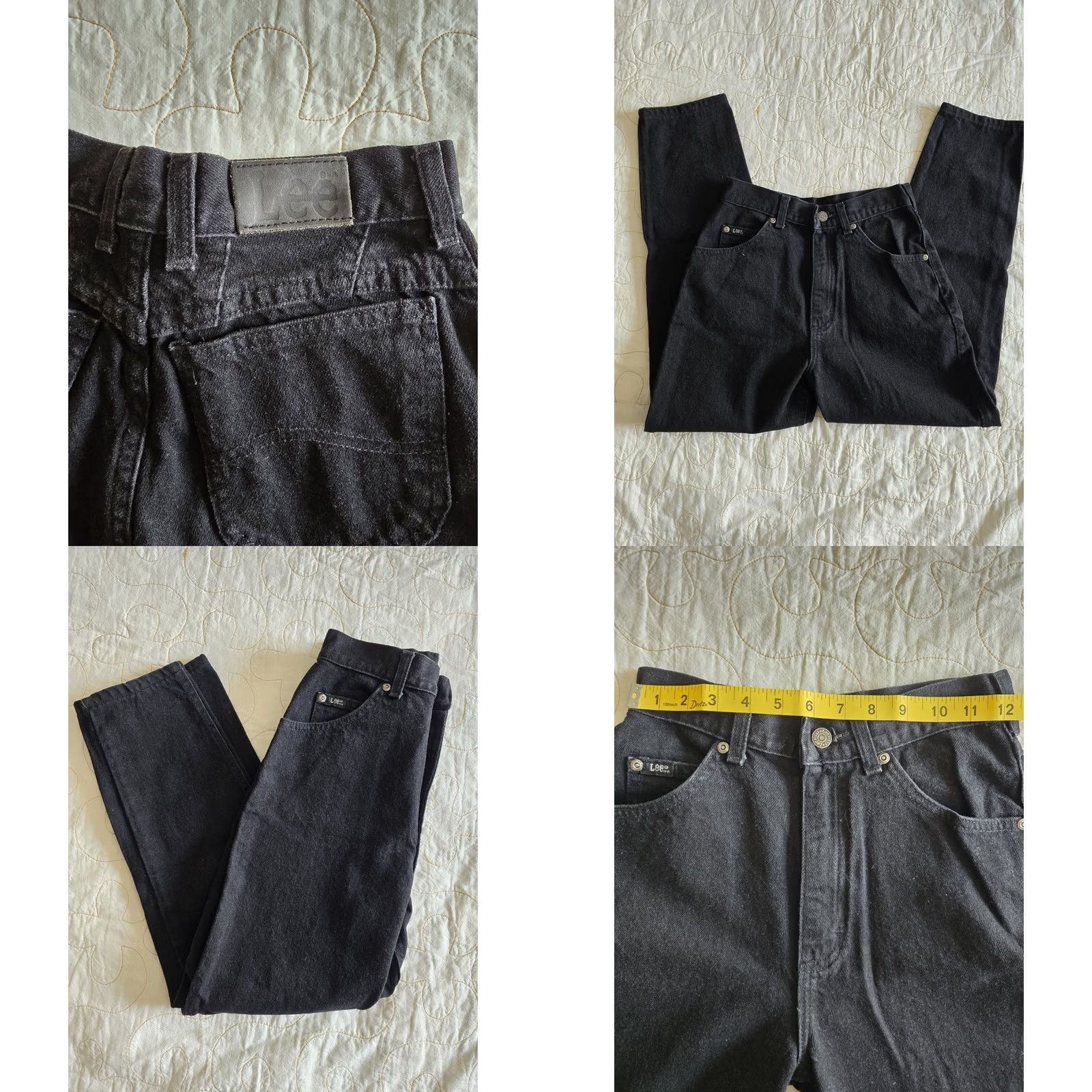 Lee VINTAGE Lee Black High Waisted Mom Jeans Womens XXS/XS 24 Inch Waist 1980s 1990s Grunge Denim Shirt? Size 25" / US 0 / IT 36 - 8 Thumbnail