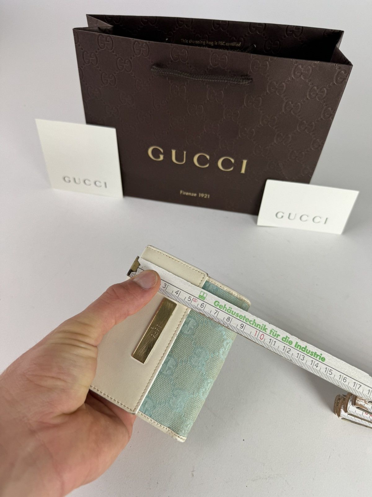 Gucci Vintage Gucci Monogram Wallet Blue/white Size ONE SIZE - 10 Thumbnail