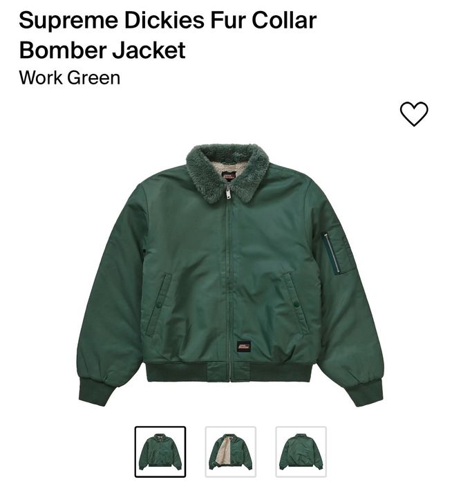 Supreme fur collar bomber jacket in hand | Grailed