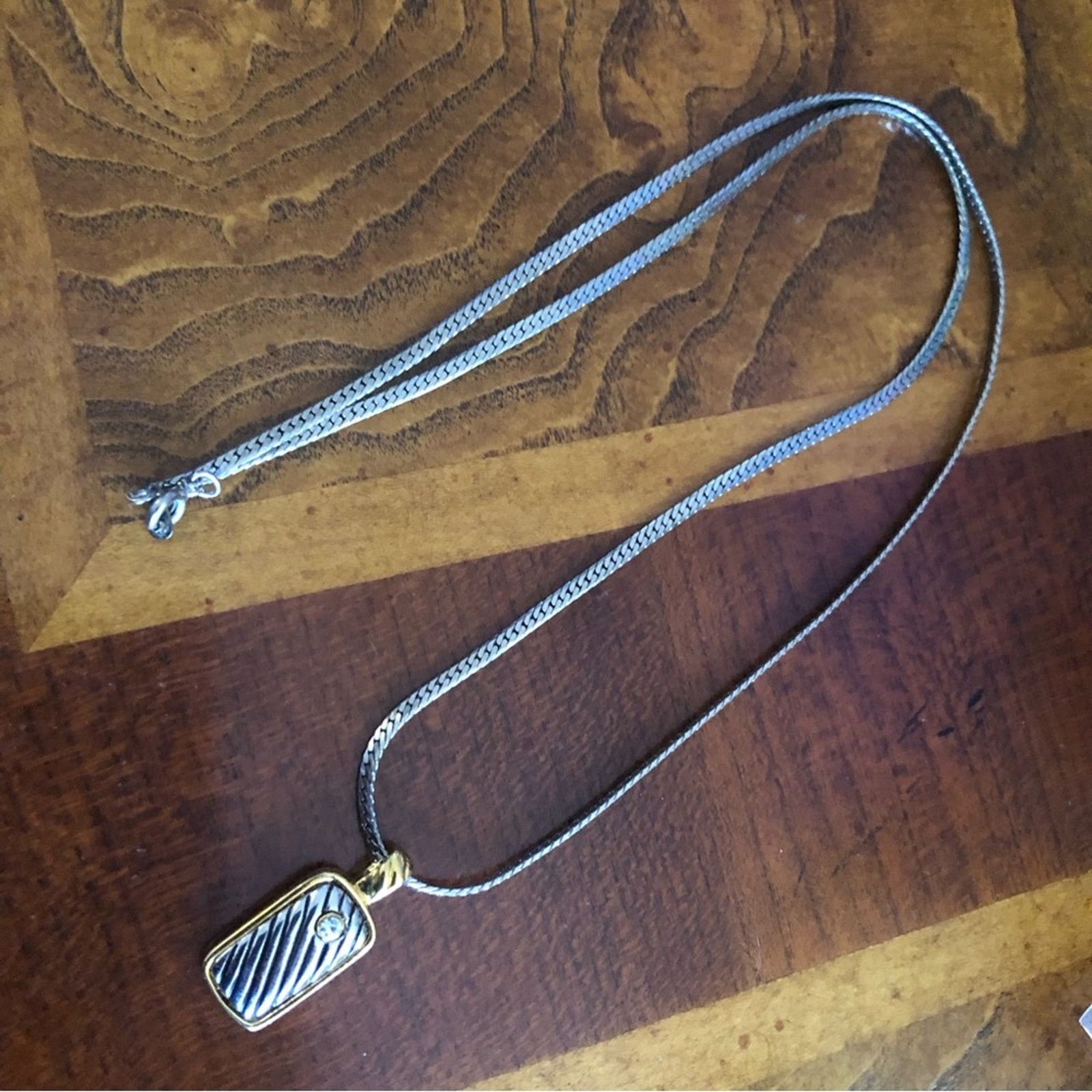 Vintage Vintage gold and silver tone pendant chain necklace Size ONE SIZE - 9 Thumbnail