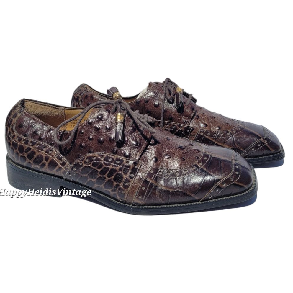 Giorgio Brutini Giorgio Brutini Leather Crocodile Brogue Derby Formal ...