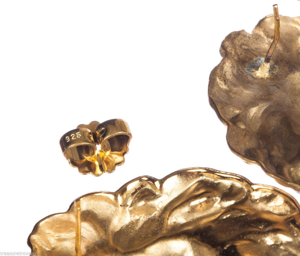 Designer 18 kt Gold Plated Brass Royal Lion Earrings Alberto Juan Size ONE SIZE - 4 Thumbnail
