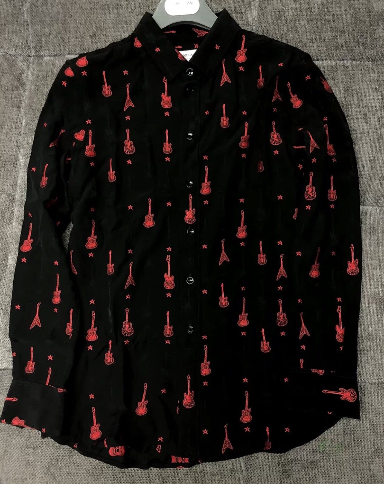 image of Saint Laurent Paris x YVES Saint Laurent Slp Black Guitar Shirt, Men's (Size 2XS)