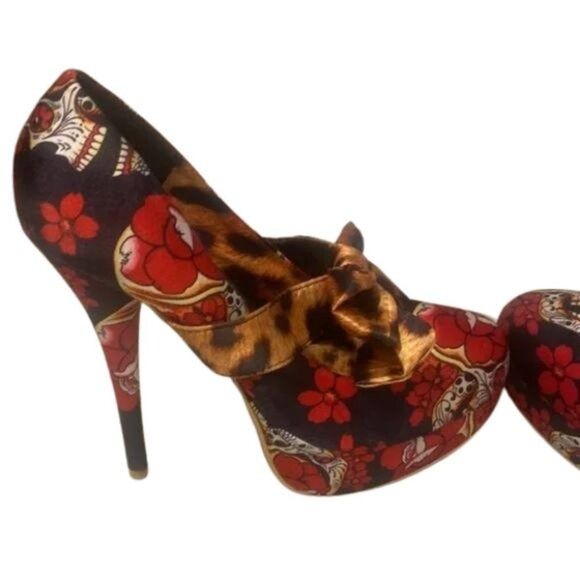 Other Iron Fist Siesta skull Couture Leopard Bow Floral Satin Red Size US 9 / IT 39 - 4 Thumbnail