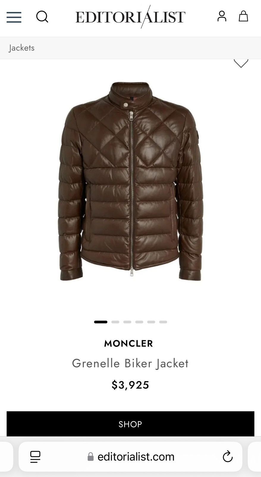 Moncler Grenelle Dark Olive Puffer Down Leather Jacket w/ Quilting 2 Size US M / EU 48-50 / 2 - 12 Thumbnail