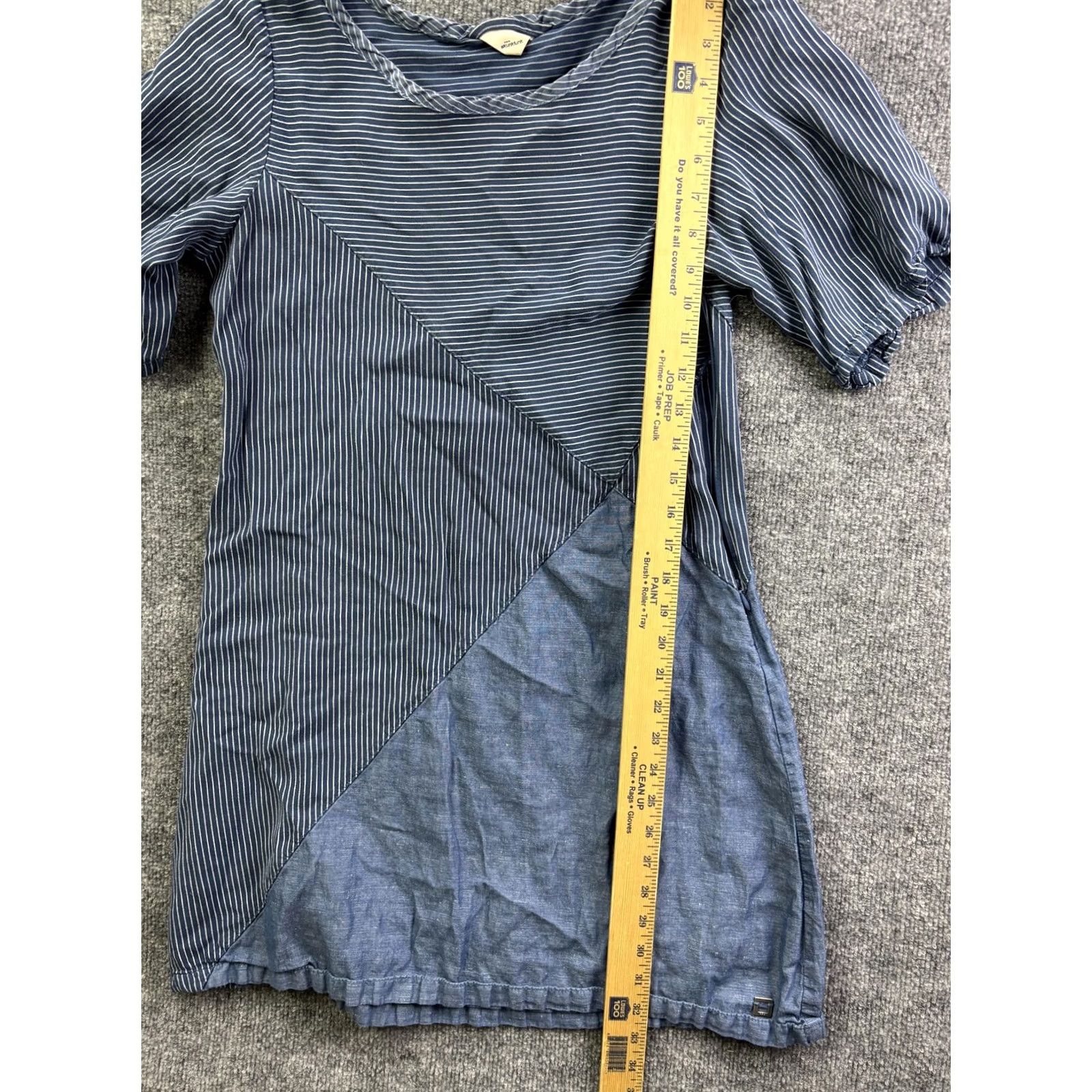 Vintage Skunkfunk Dress Womens 3 Blue Stripe Short Sleeve T Shirt Casual Lyocell Zip Dress Size XS / US 0-2 / IT 36-38 - 5 Thumbnail