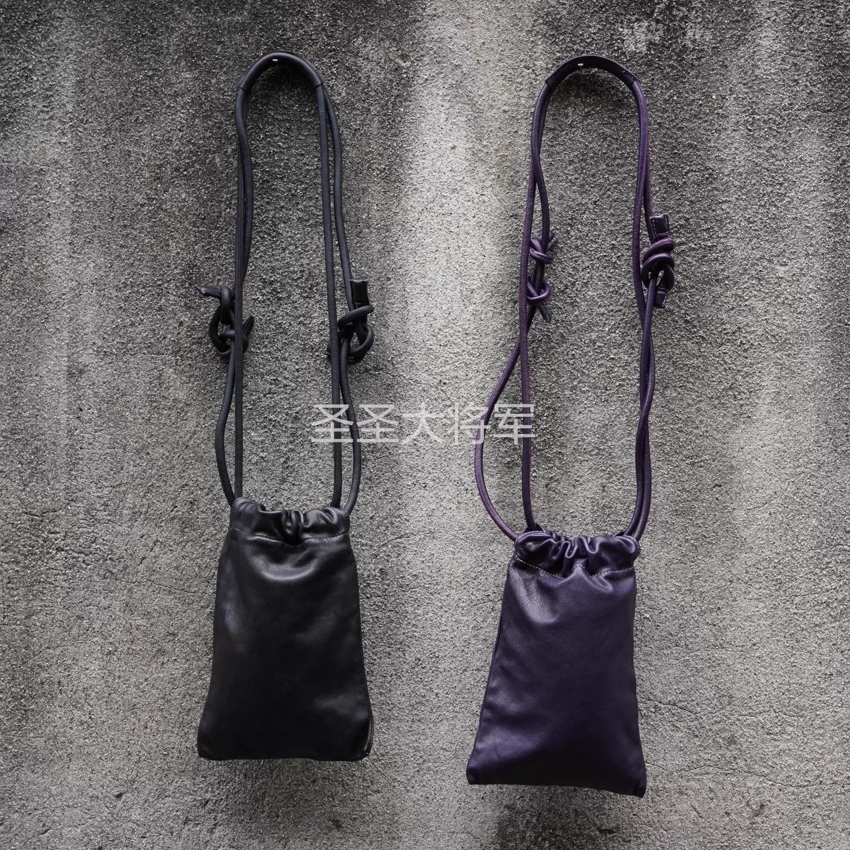 Guidi PKT08 L Horsehide Leather Cord Bicolor Shoulder Bag