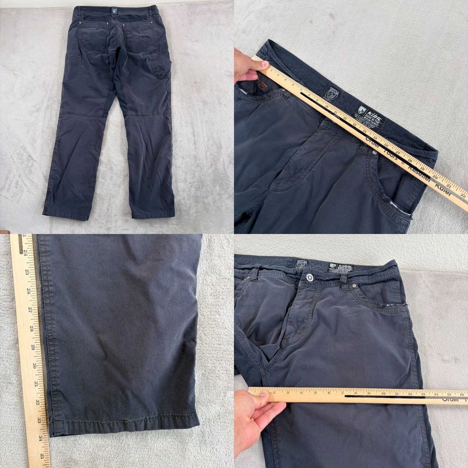 Vintage Kuhl Radikl Pants Men 38x34 Gray Stretch Canvas Cargo 5-Pocket Zipper Crew Comfort Regular Straight Pockets Logo Machine Washable Clothing Size US 38 / EU 54 - 8 Thumbnail