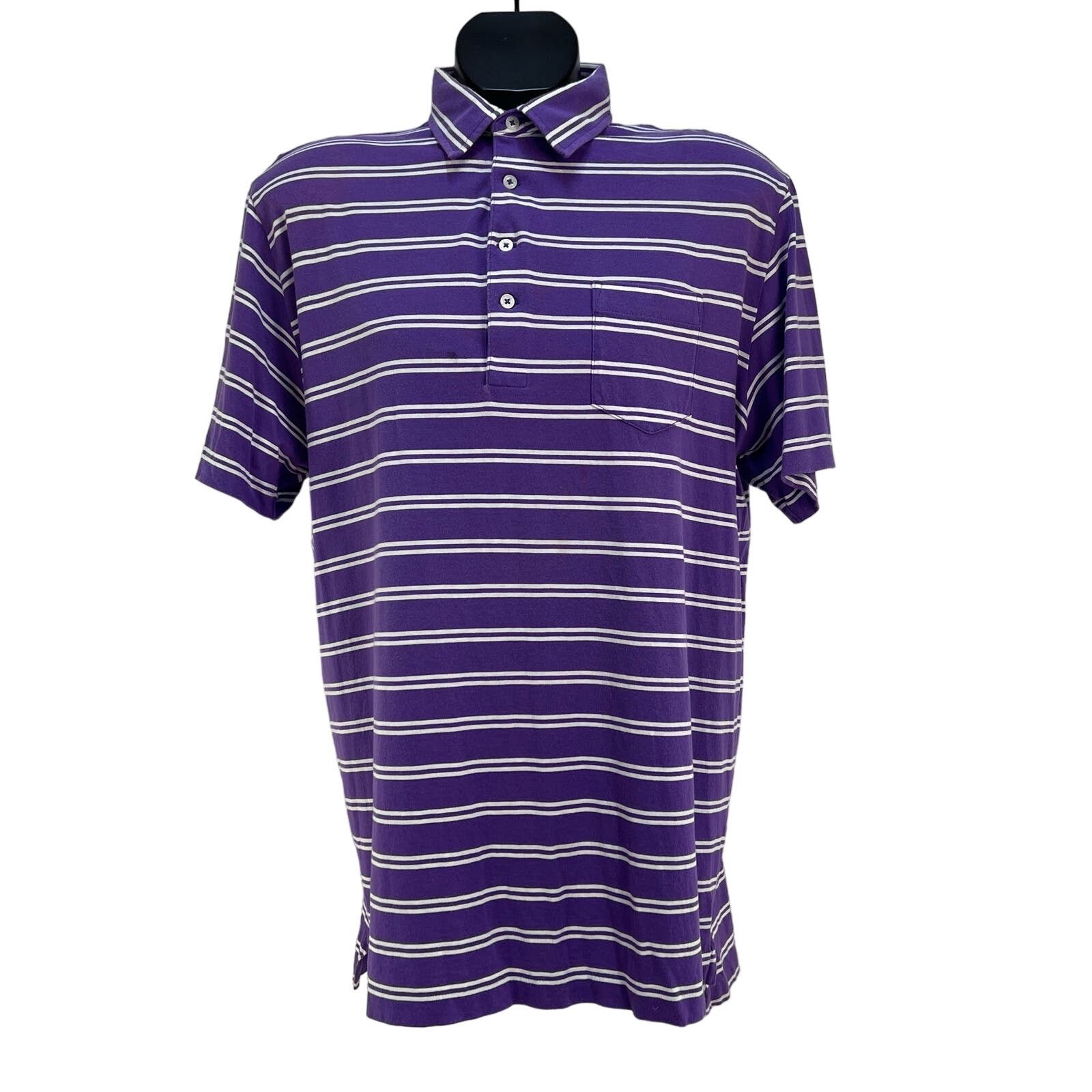 Polo Ralph Lauren Polo Golf Ralph Lauren Stripe Polo Shirt Vintage Lisle Size US L / EU 52-54 / 3 - 1 Thumbnail