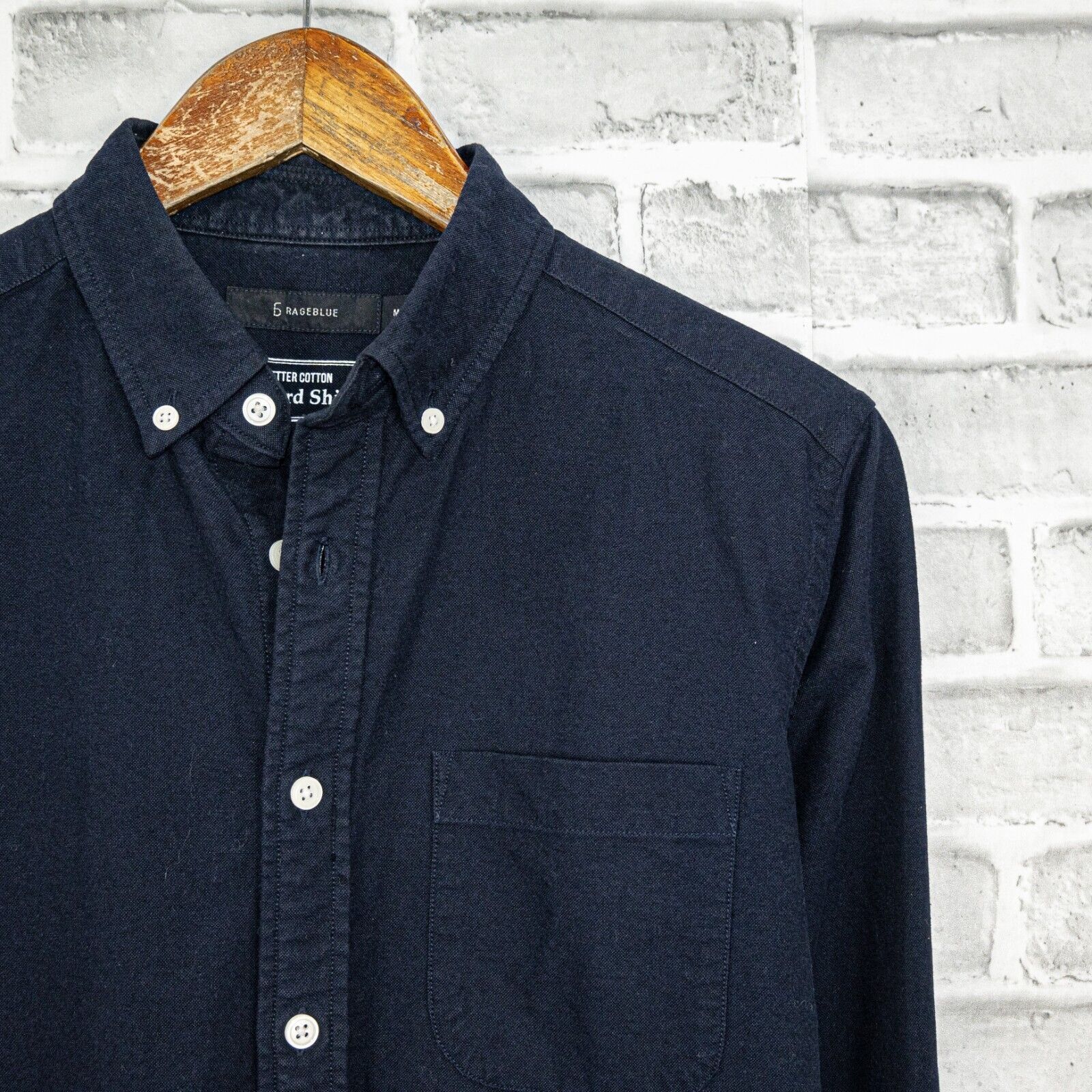 RAGEBLUE RAGEBLUE Japan Better Cotton Button Down Shirt Oxford Blue Size US M / EU 48-50 / 2 - 1 Thumbnail