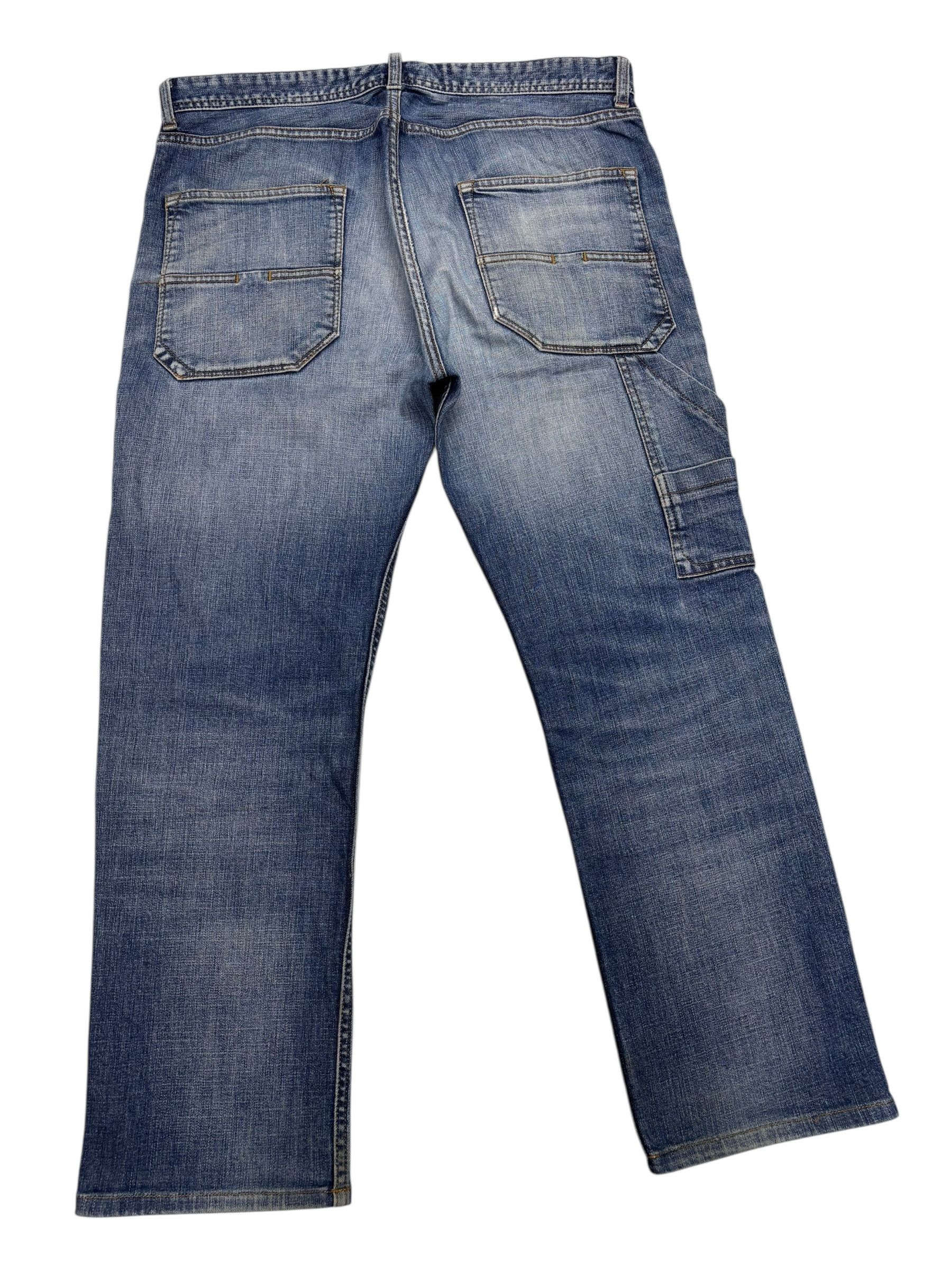 Avirex 🔥AVIREX TYPE BLUE WORKWEAR DISTRESSED DENIM JEANS Size US 35 - 4 Thumbnail