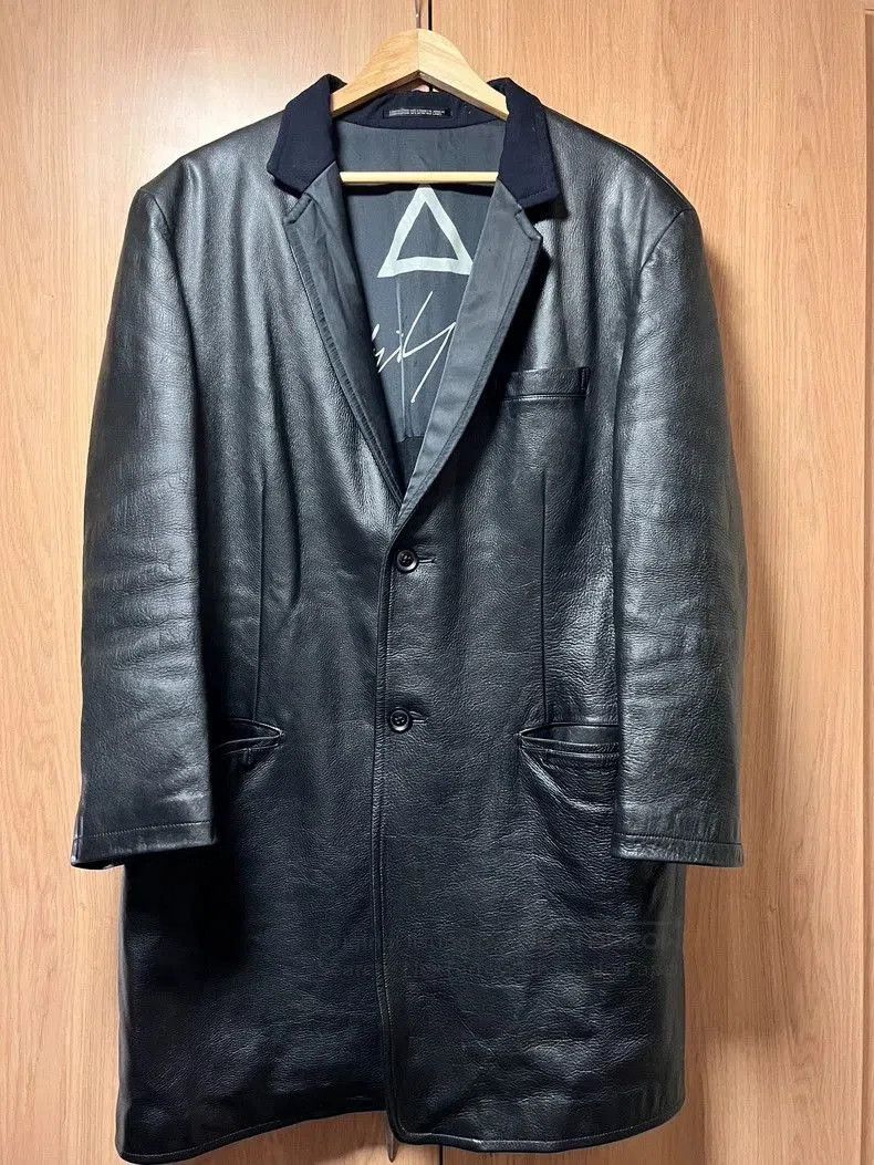 Yohji Yamamoto Yohji Yamamoto Black Leather Coat for Sale Size US L / EU 52-54 / 3 - 1 Thumbnail