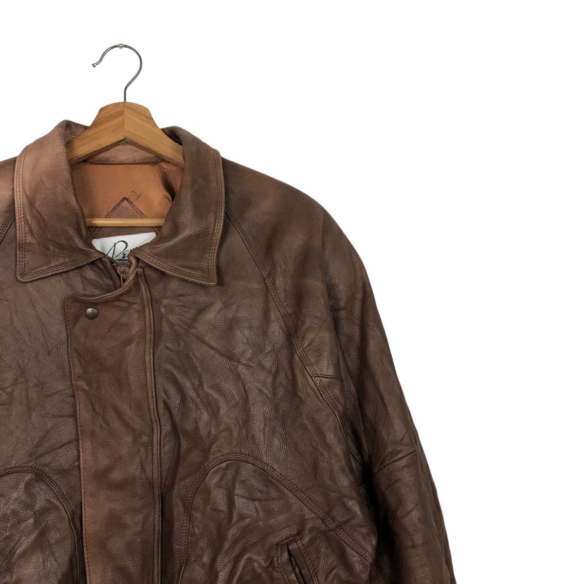 Japanese Brand Vintage Fly Bomber Leather Jacket Remy Blanket Issey Miyake Size US M / EU 48-50 / 2 - 7 Thumbnail