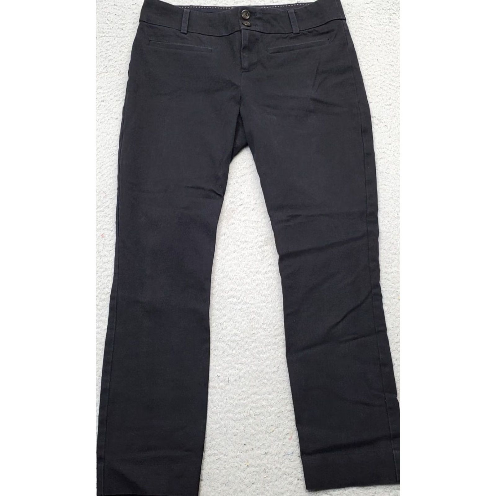 Anthropologie Anthropologie Chino Pants Women 2 Black Essential Slim Straight Leg 2 Button Fly Womens Size 2 Black Slim Straight Pant Size 26" / US 2 / IT 38 - 2 Thumbnail